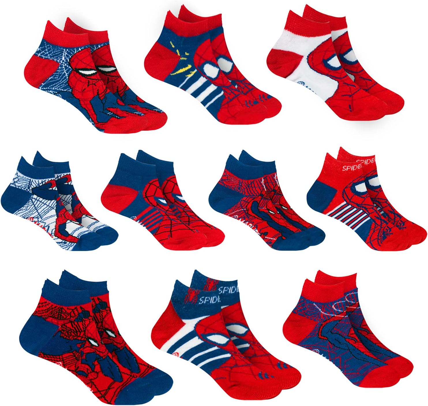 Marvel Spider-Man Socks for Boys 10 Pair