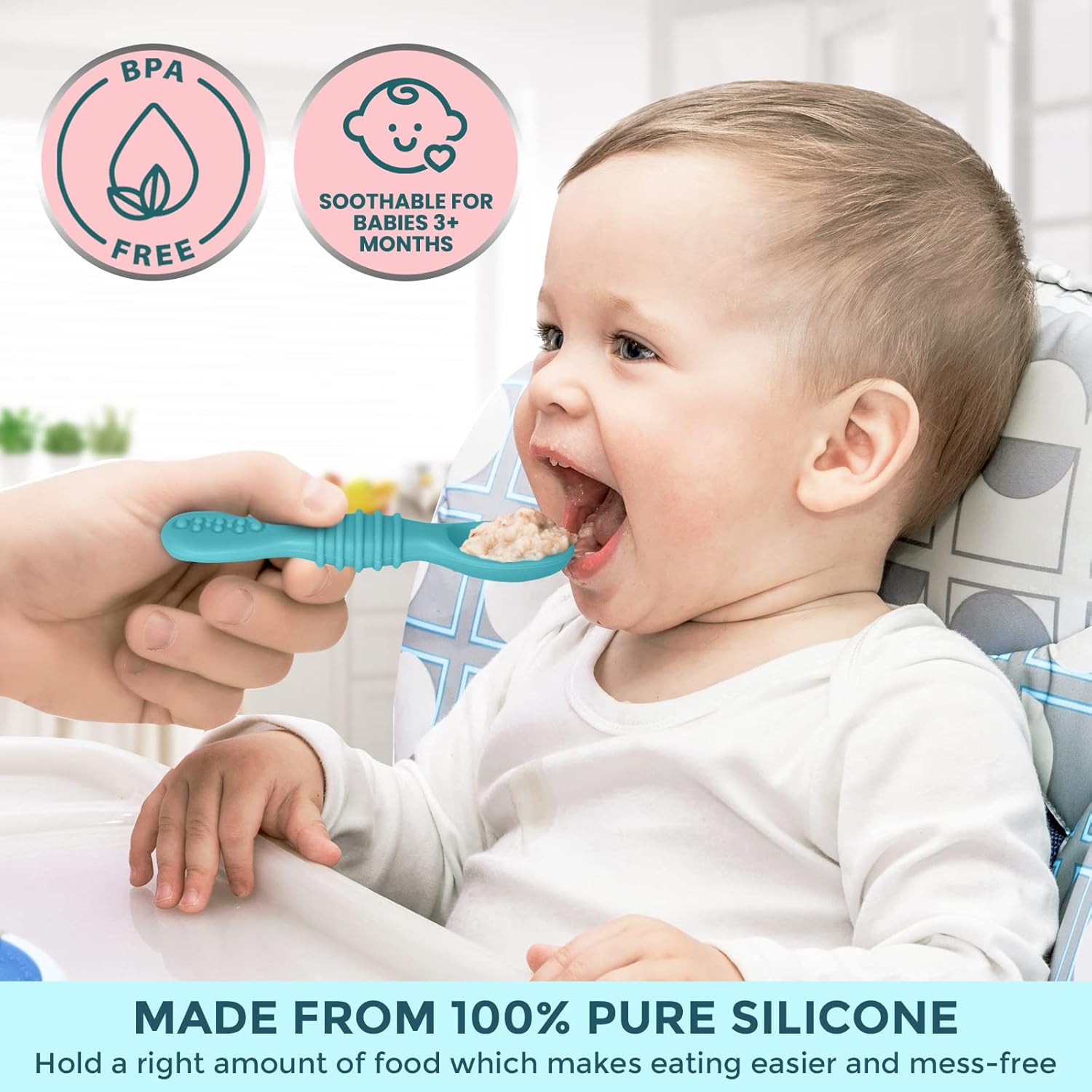 Self-Feeding Silicone Baby Spoons and More for 6 Months