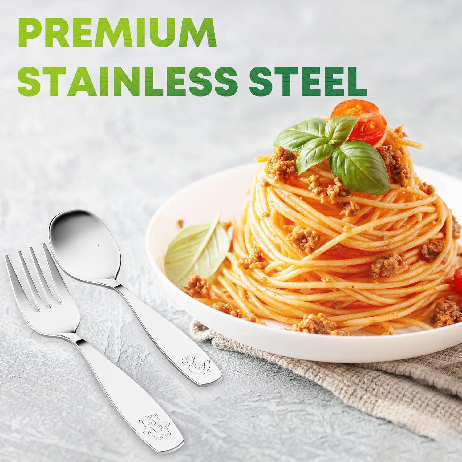 8-Piece Toddler Flatware Set with Mirror Polished Design