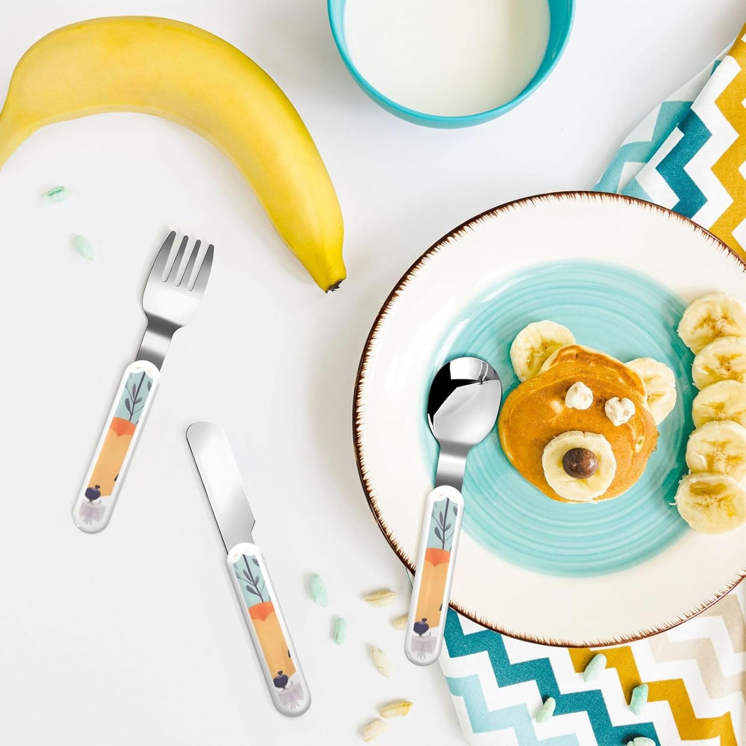 Cute Animal Fox Flatware Set with Carry Case