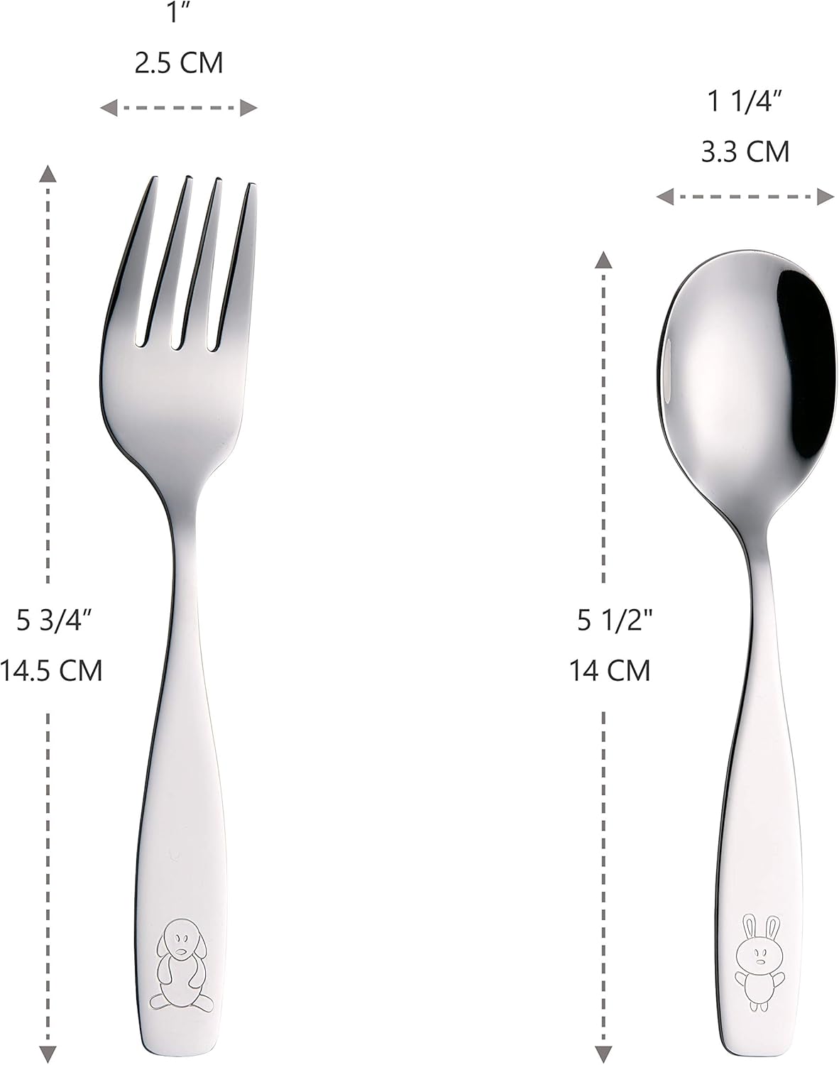 Annova Kids Flatware Set 12-Spoon Stainless Steel for Kids