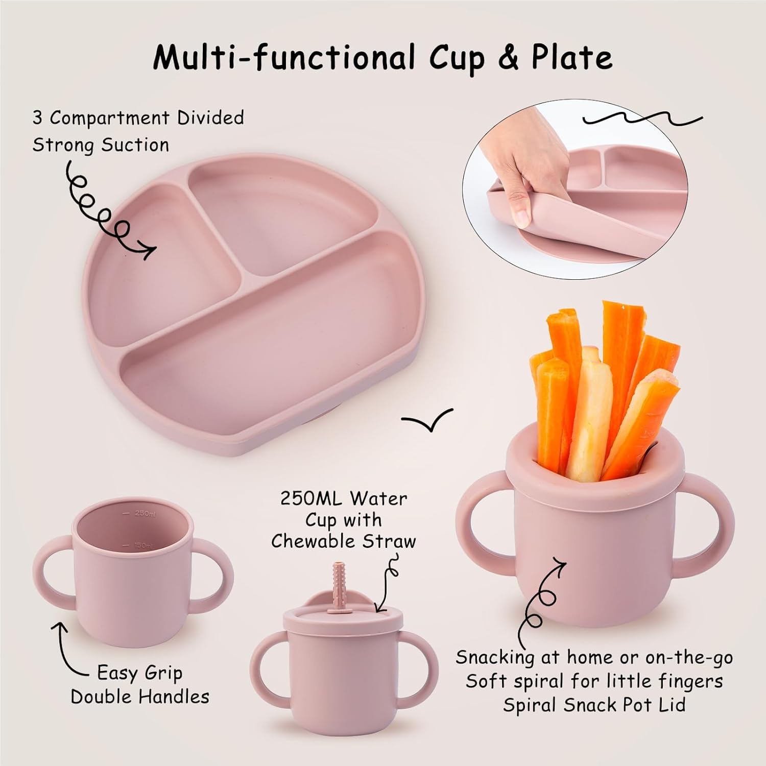 Adjustable Silicone Baby Feeding Set for Toddler Weaning Healthy Safe