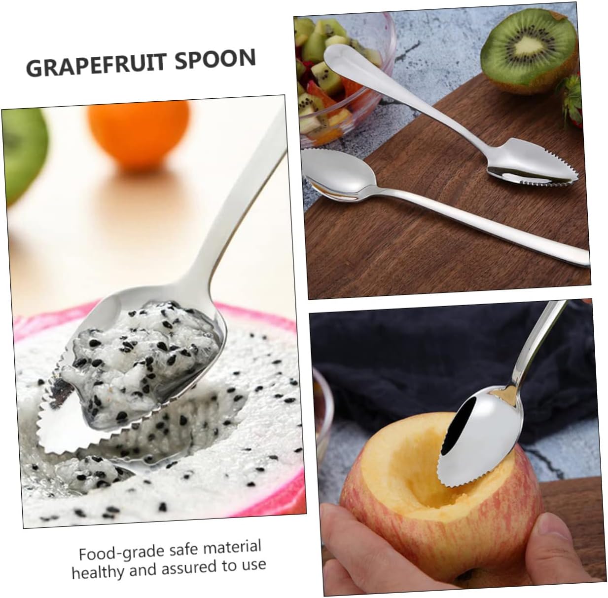 CIMAXIC 6-Piece Steel Fruit Puree Training Spoons
