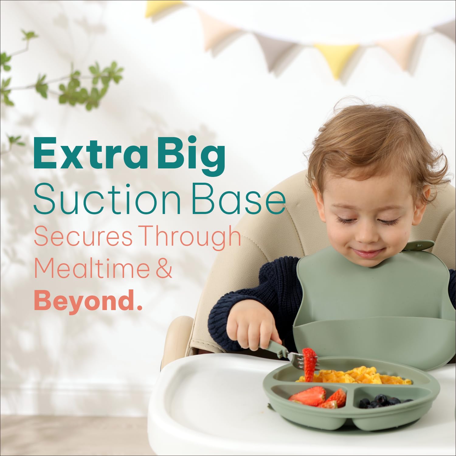 Sleek Silicone Baby Feeding Set with Suction Power for 6 Months