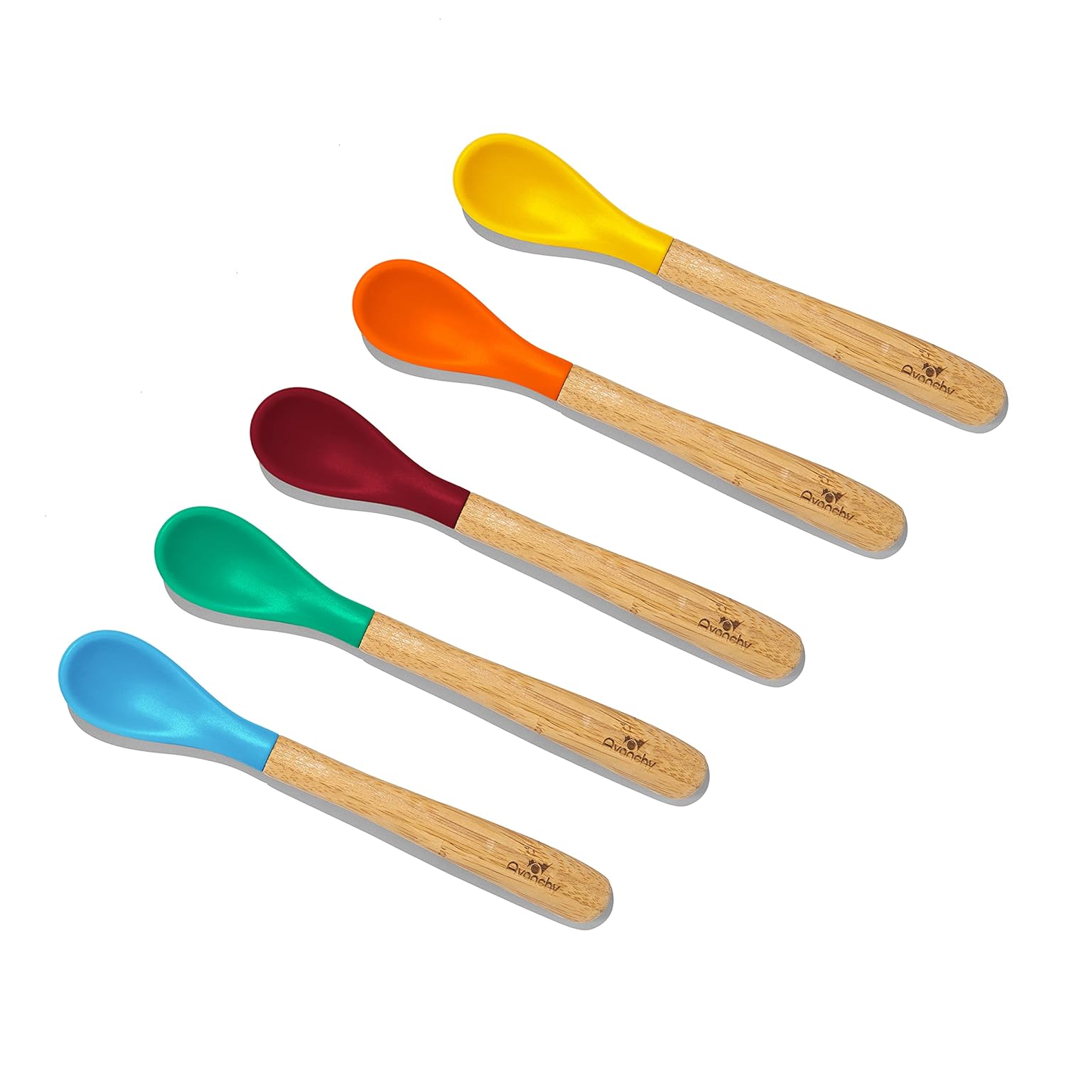 Avanchy Bamboo Silicone Baby Feeding Spoons