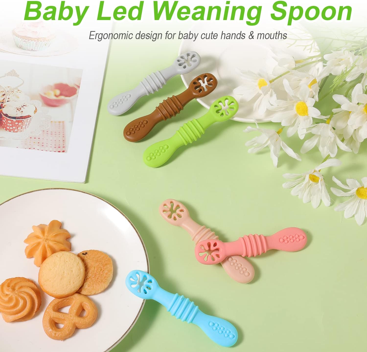6pc Silicone Baby Spoons BPA-Free Ergonomic Design