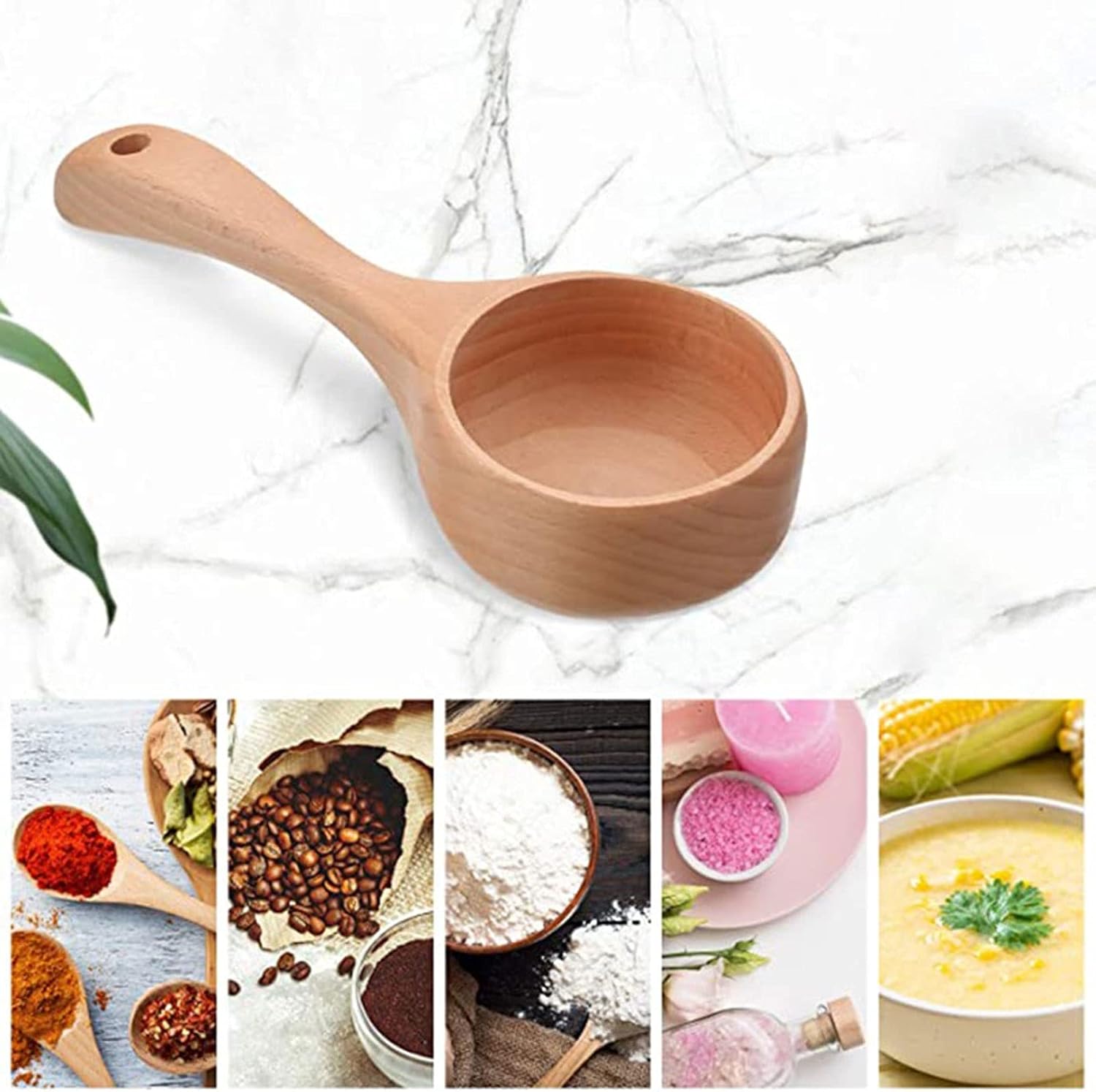 NPQPNAFC Short Handle Wooden Spoon for Bath Sauna