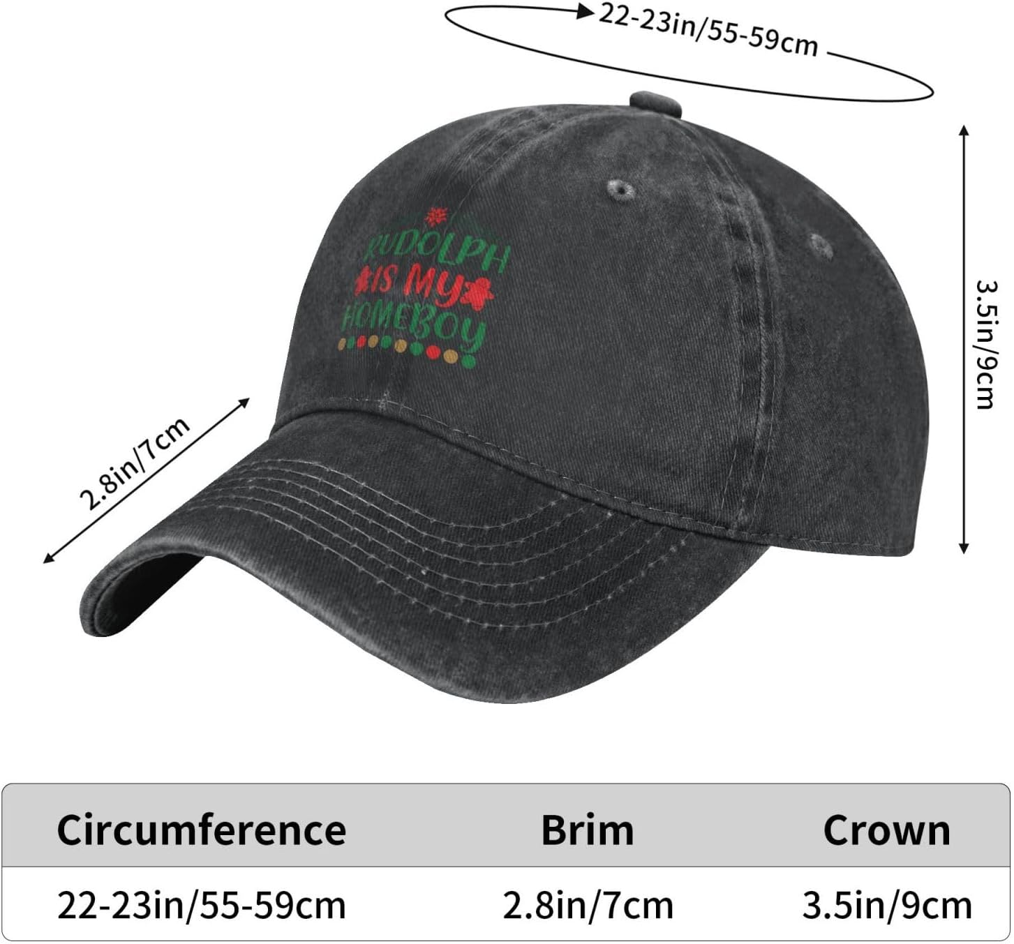 Trendy Adjustable Baseball Hat for Men Women Four-Season Outdoors Black