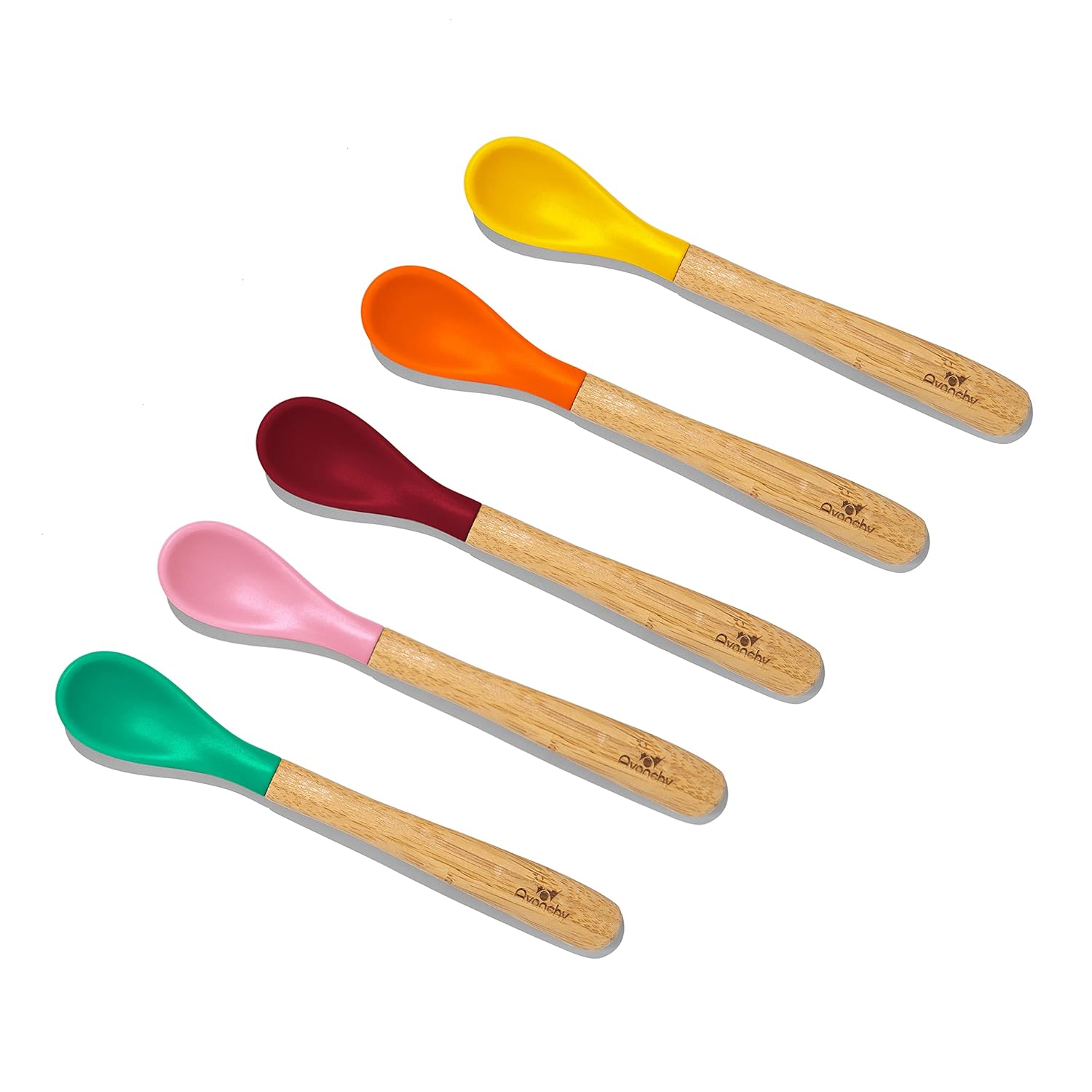 Avanchy Bamboo Silicone Training Spoons