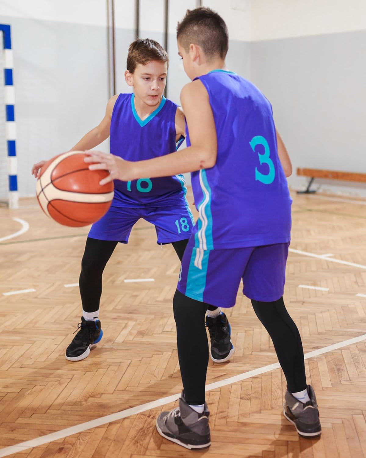 Runhit Boys Compression Leggings for Active Play