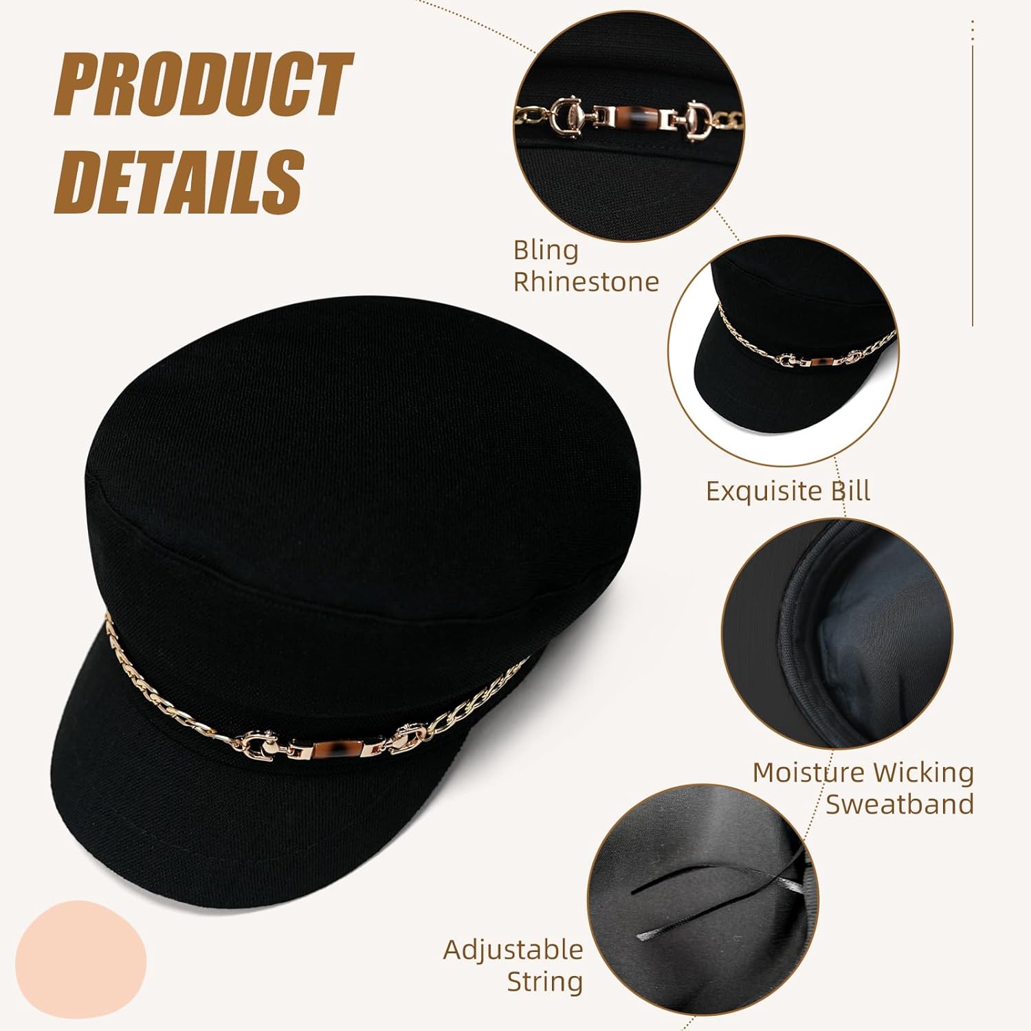 Mladahat Adjustable Newsboy Cap for Women Modern and Stylish