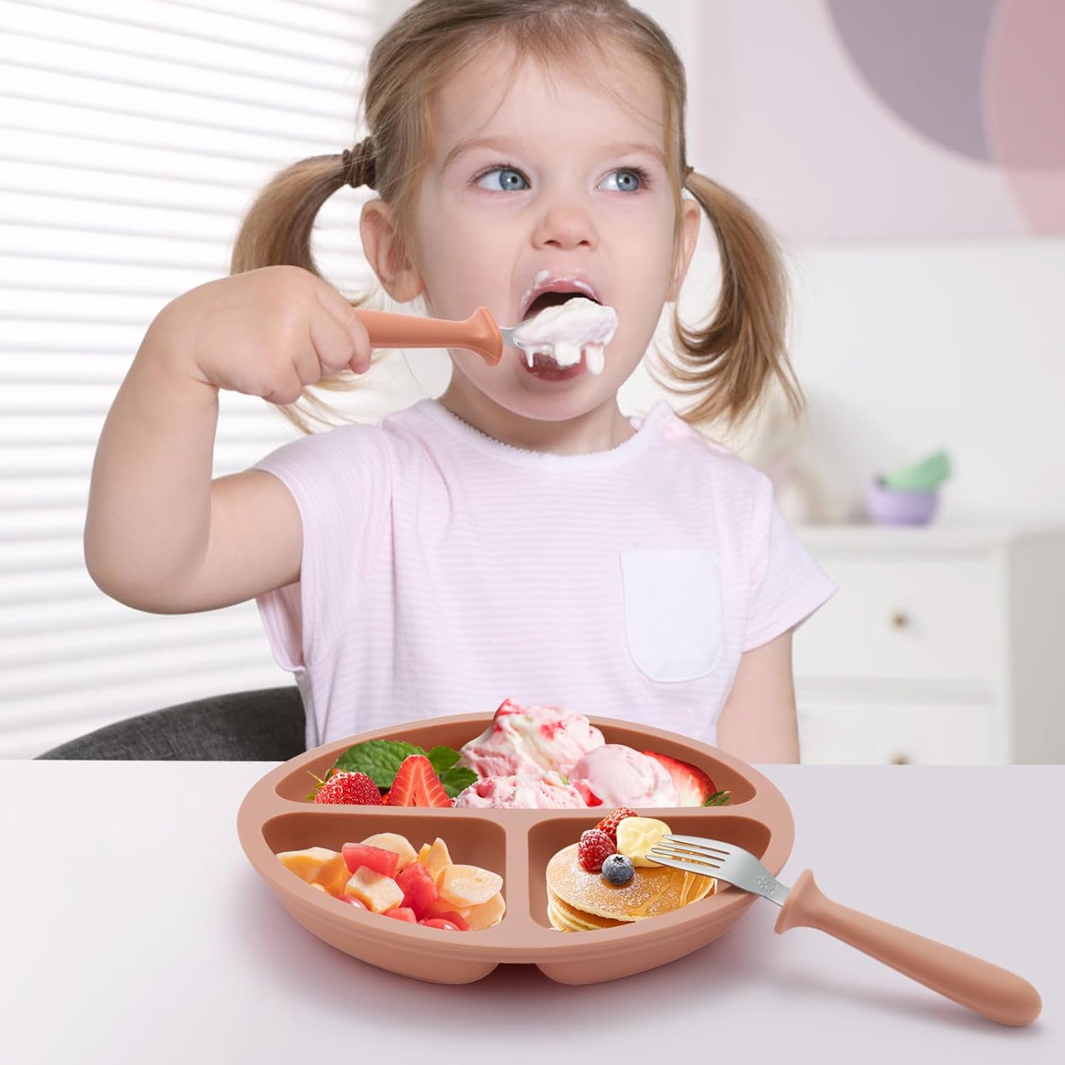 Eascrozn Toddler Spoons Forks Set 6 Pack