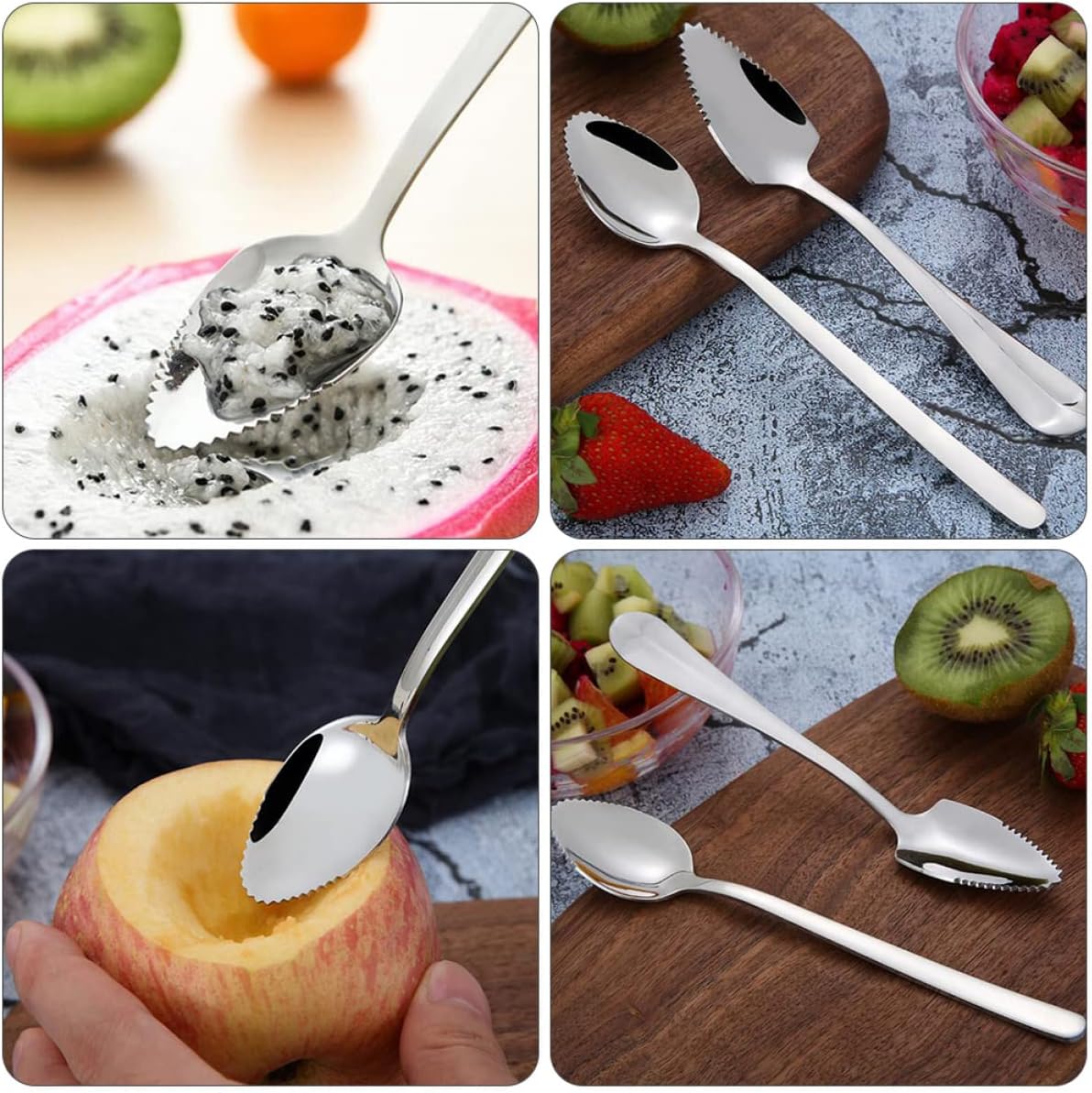 6pcs Stlss Steel Fruit Scraper Set for Babies