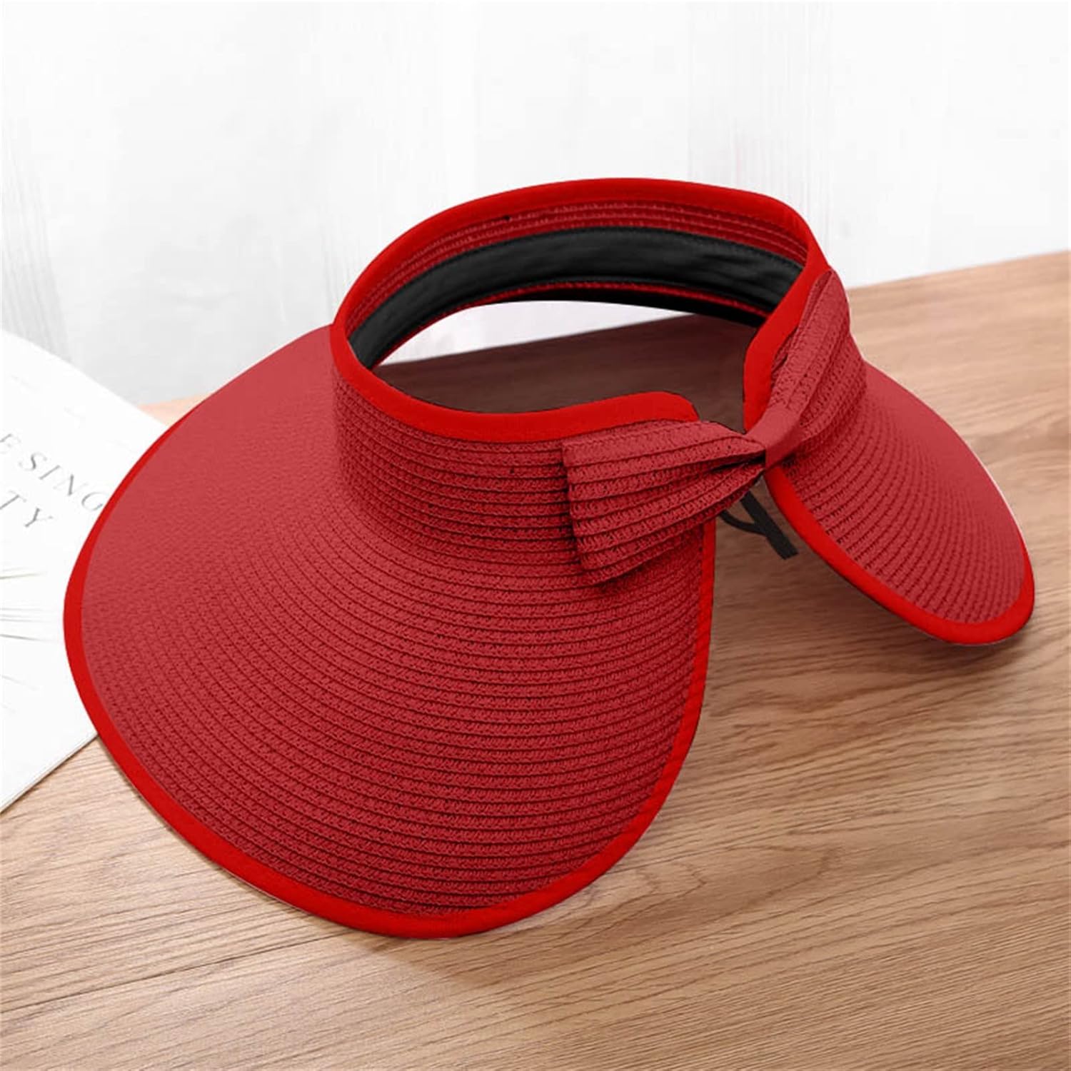 UANGKOU Foldable Sun Hat for Women Red