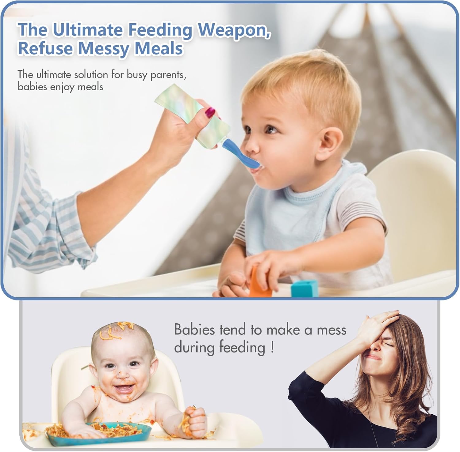 Mini Silicone Spoon Set for Baby Food Pouches