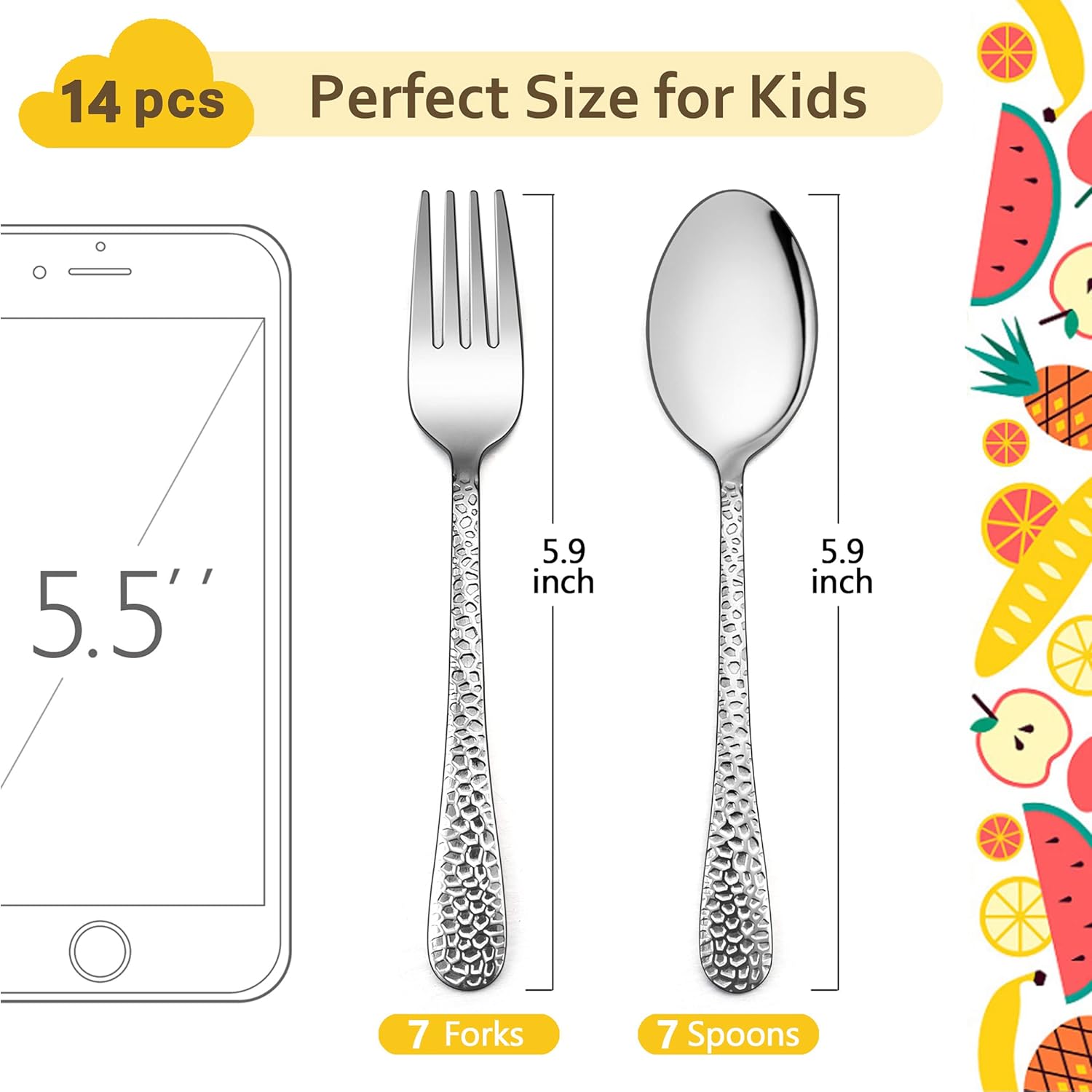 Sturdy 14-Piece Kids Silverware Set