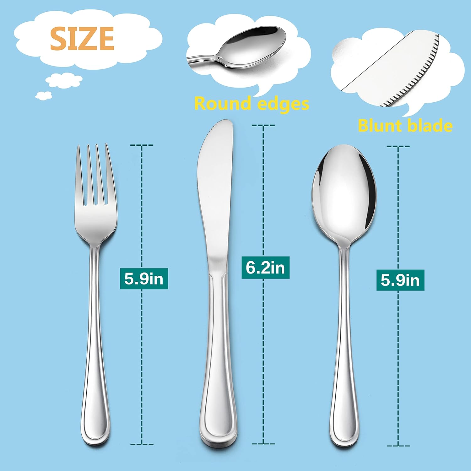 12-Piece Kids Stainless Steel Flatware Set