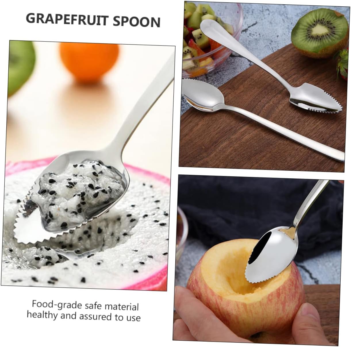 6pcs Stainless Steel Puree Spoons Set for Easy Feeding