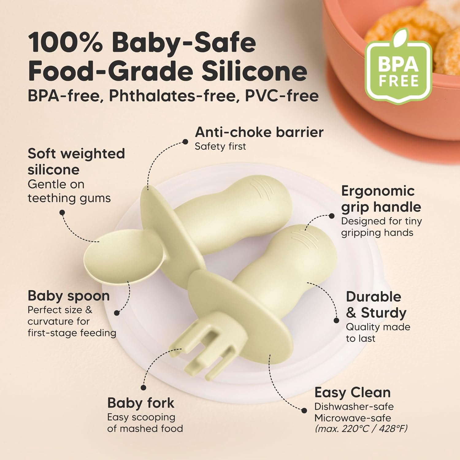 Perfect for 6-12 Month Baby BLW Self-Feeding Set