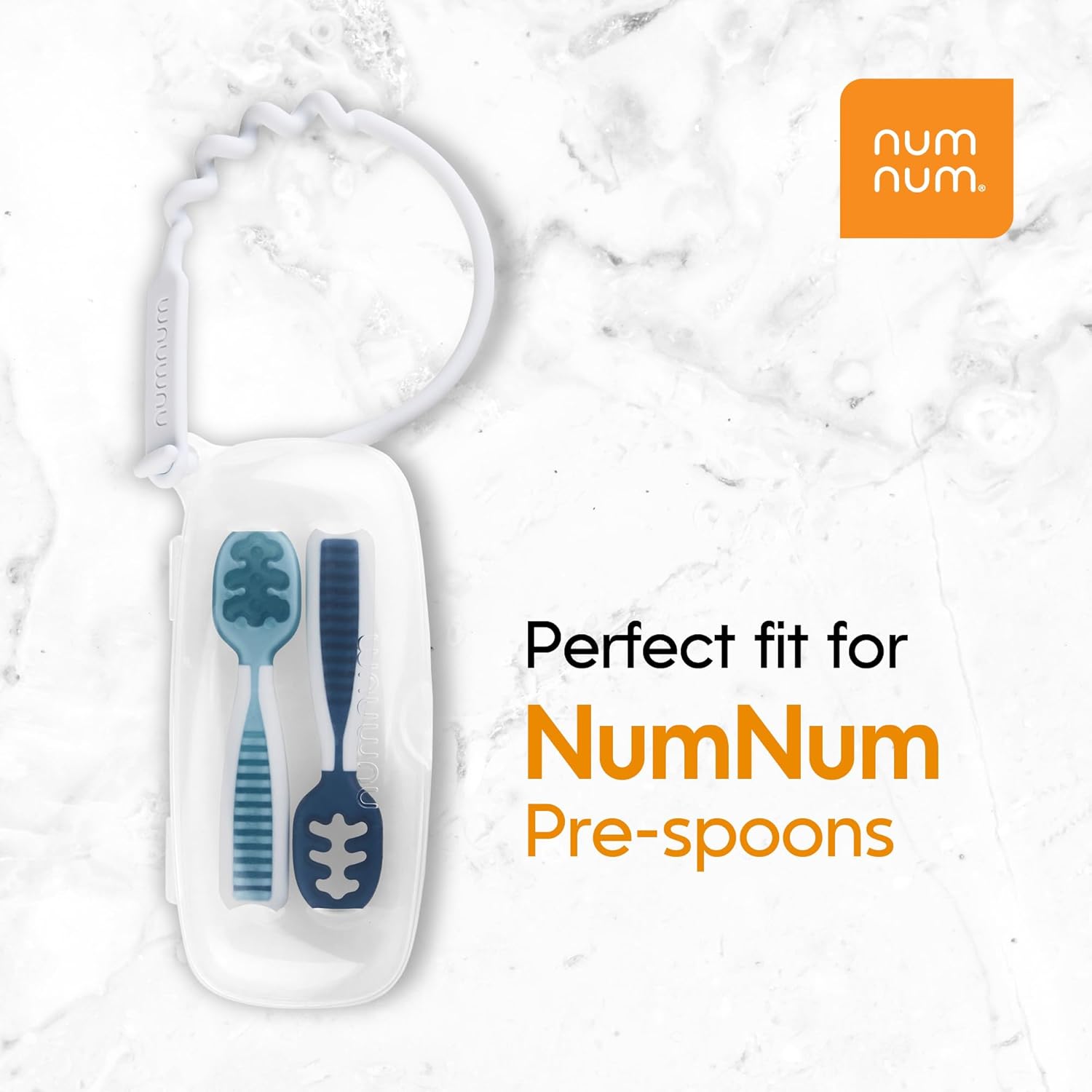NumNum Baby Spoon Set with Clear Travel Case for Kids 6 Months