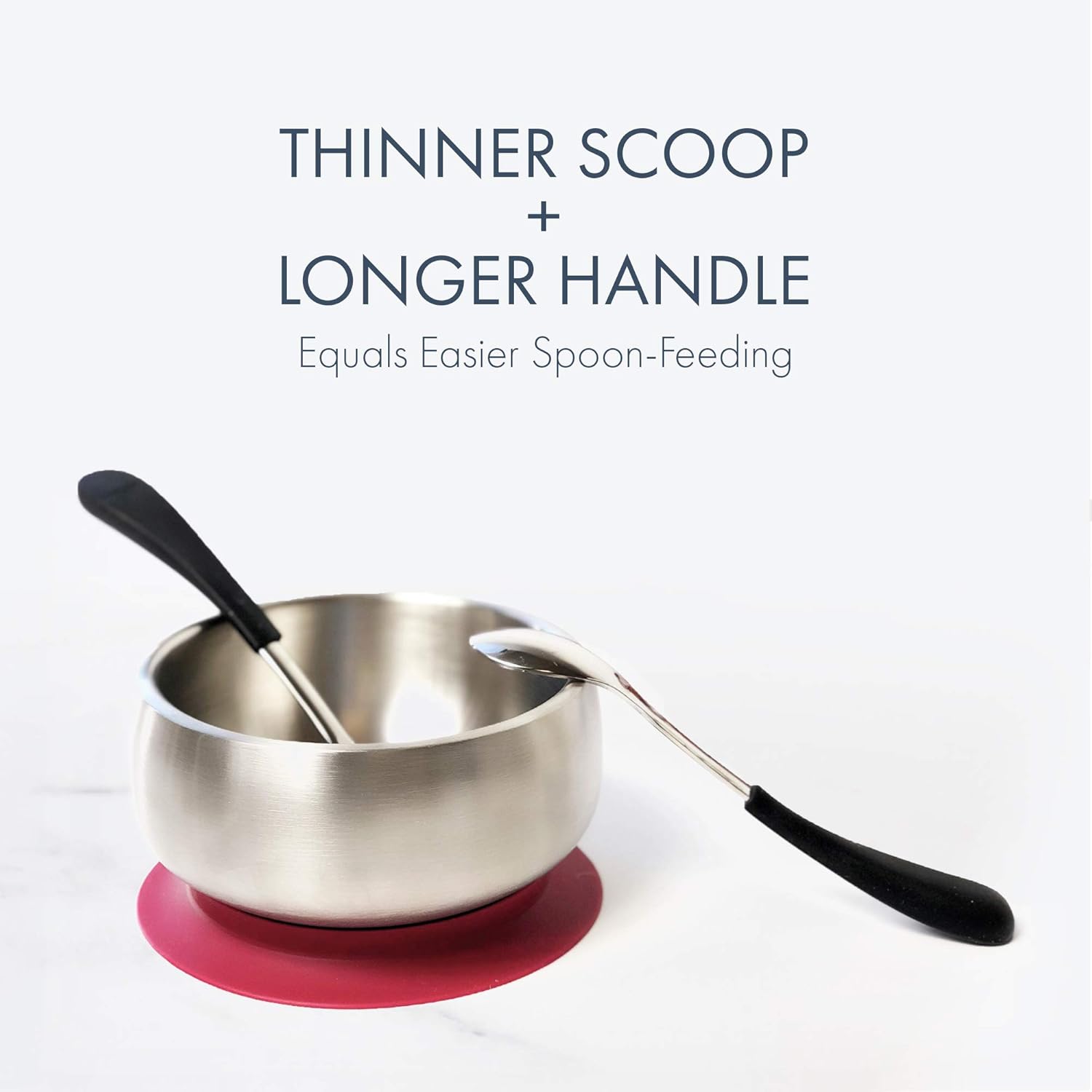 Avanchy Baby Feeding Set with Silicone and Stainless Steel Spoons