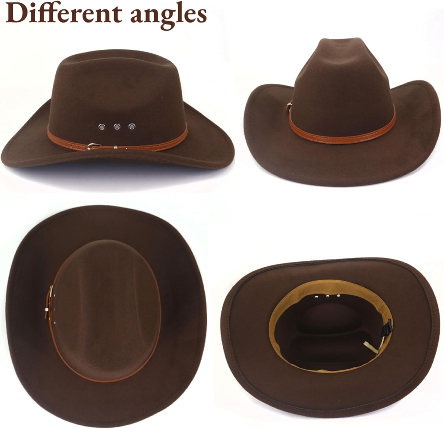 LIDHAY Cowboy Hat for Women and Men Felt Wide Brim