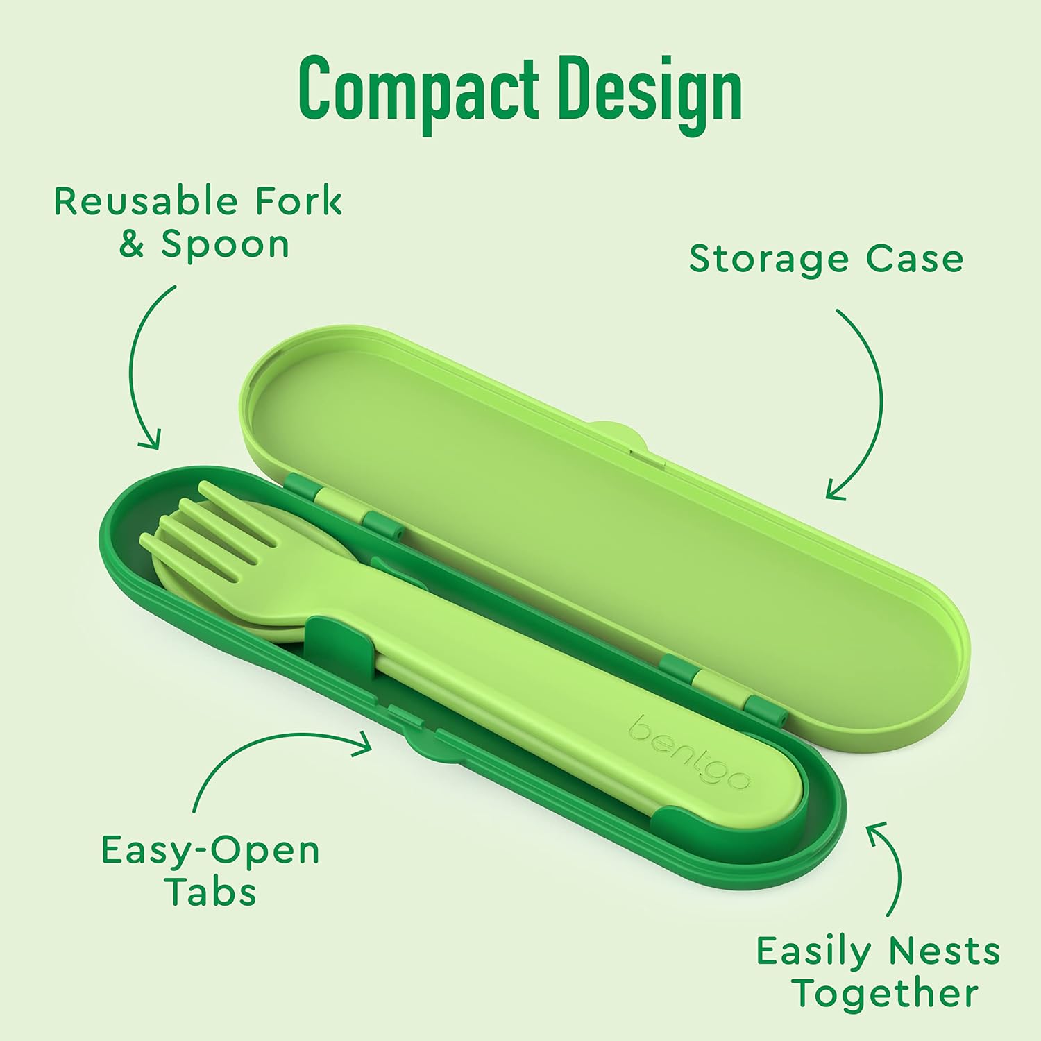 Bentgo Kids Utensil Set - Durable Lunchtime Accessories with Storage