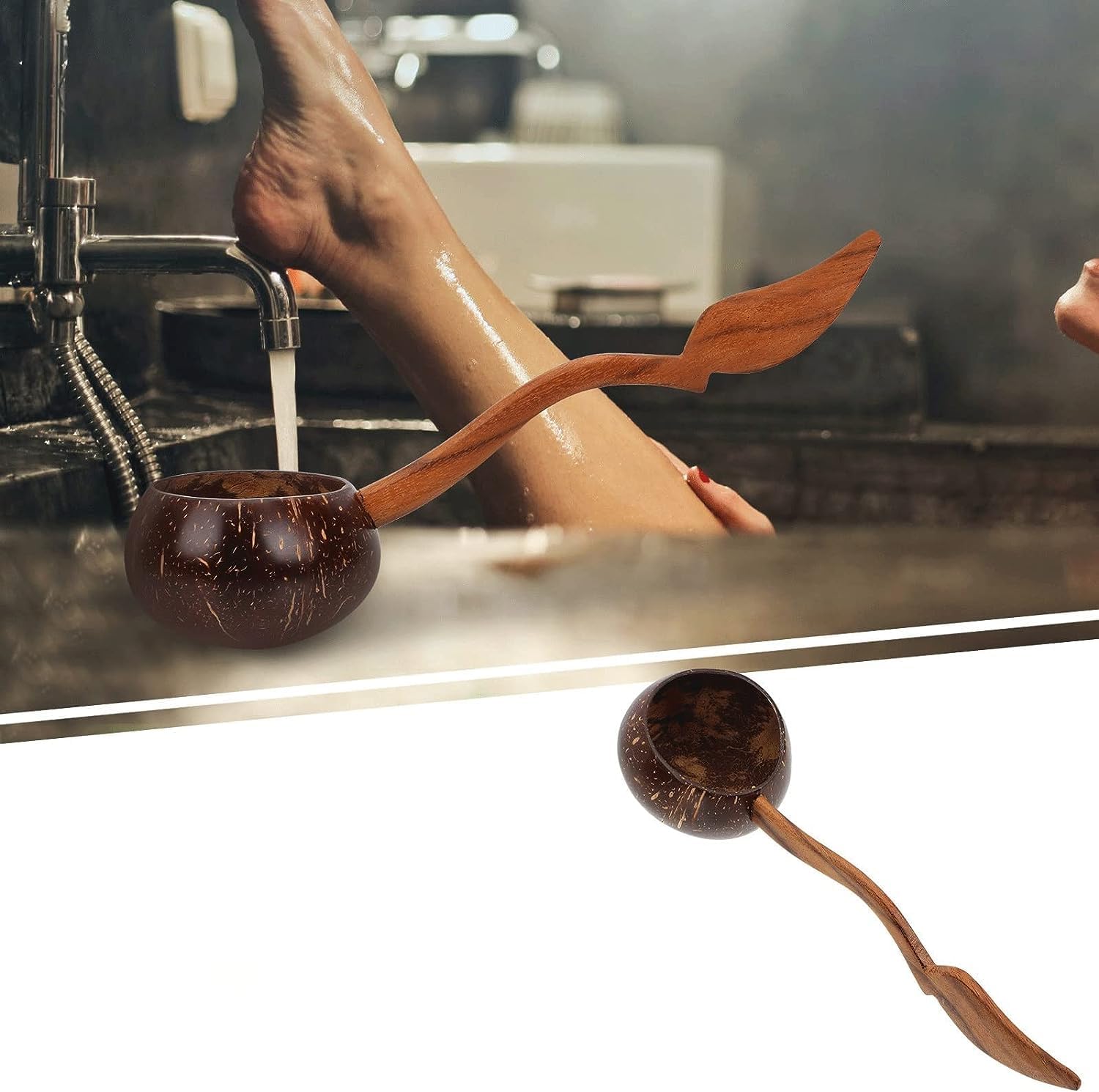 NPQPNAFC Wooden Sauna Ladle Bathing Scoop