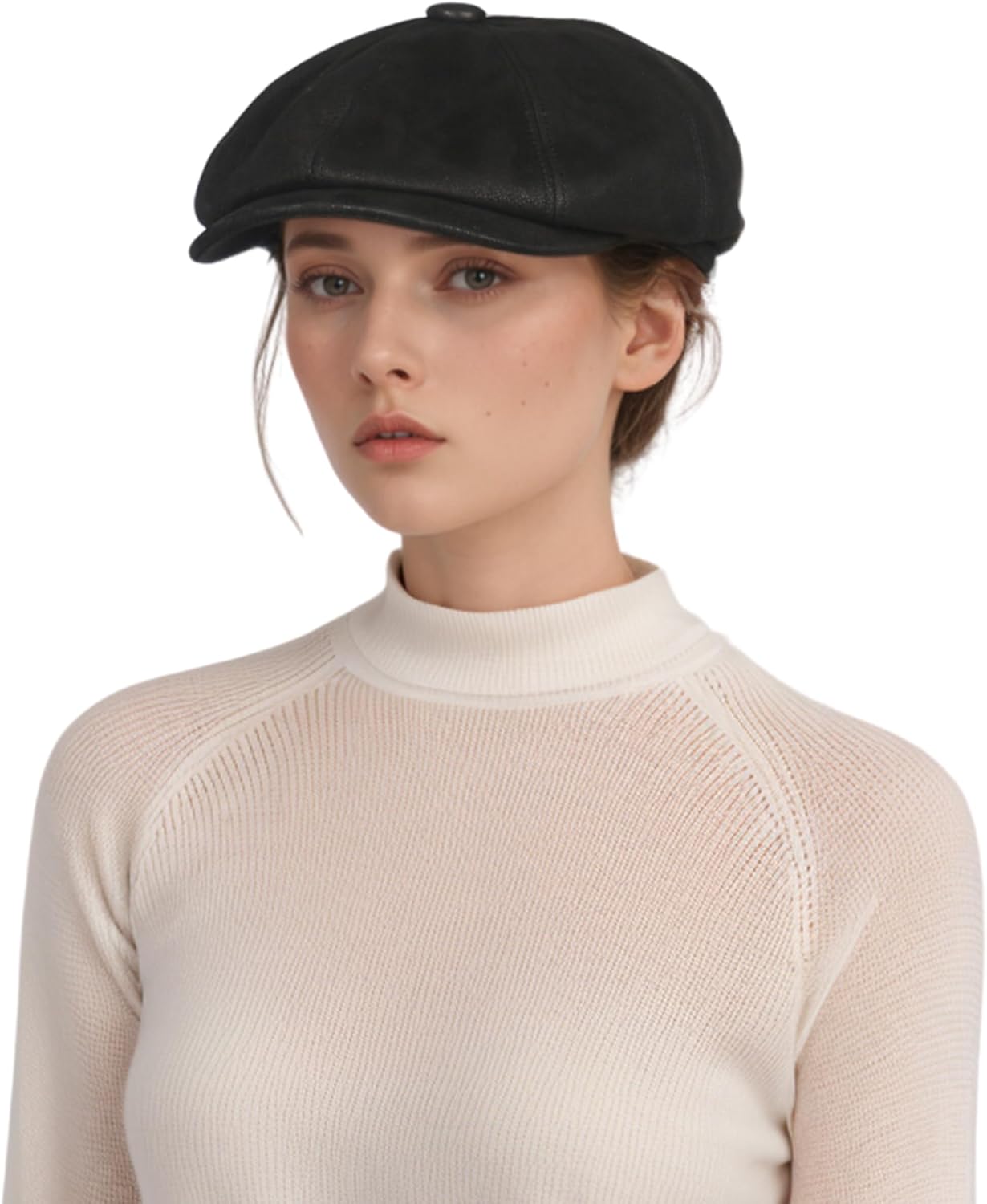 Leather Newsboy Caps