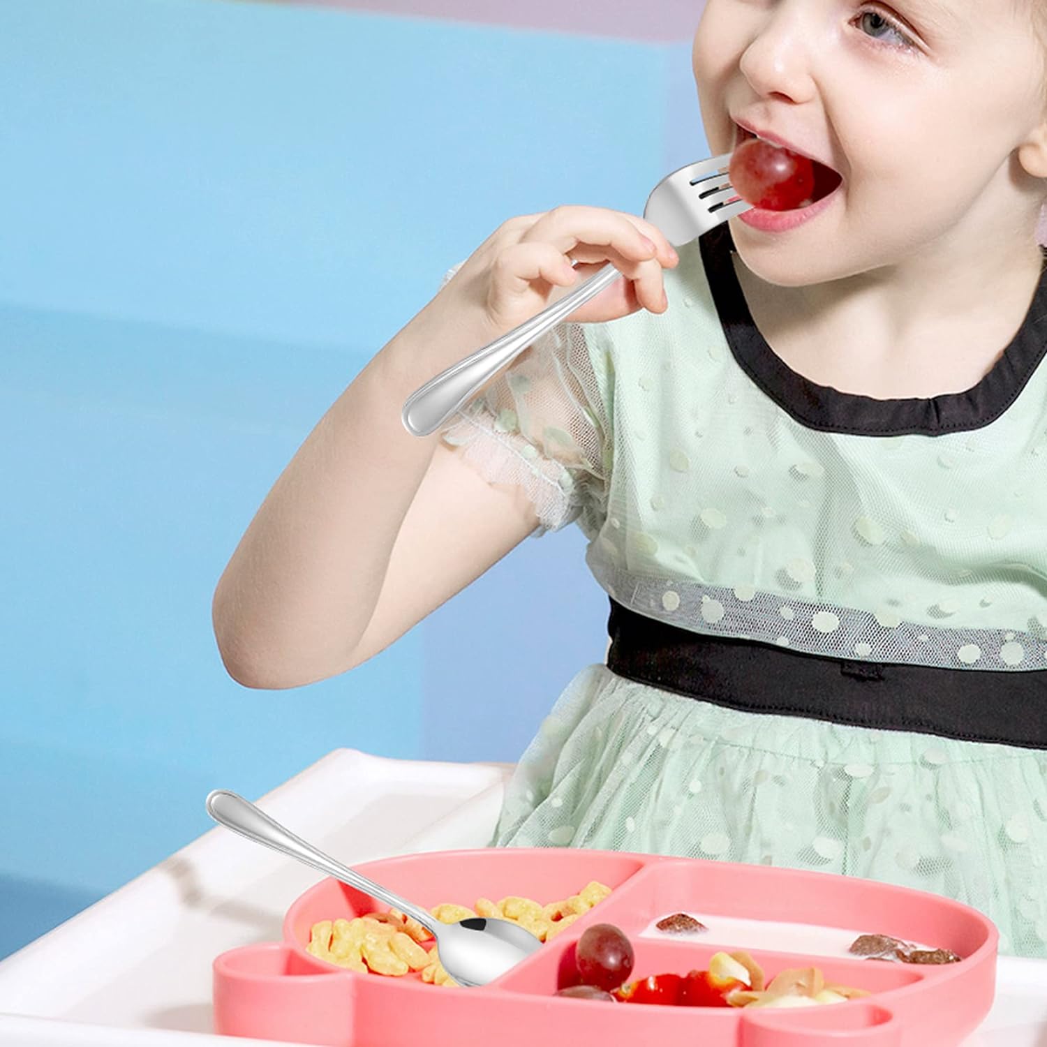 LIANYU 16-Piece Kids Silverware Set for Toddlers