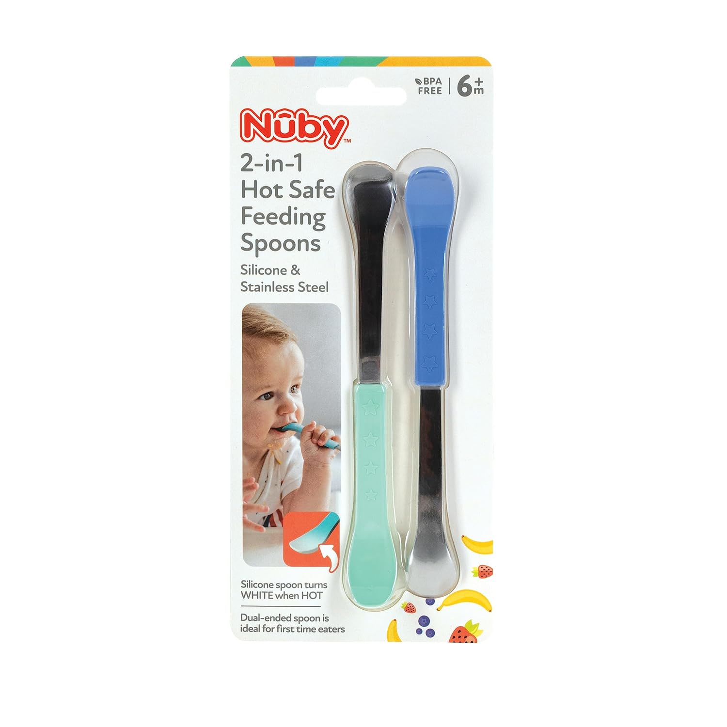 Nuby 2-in-1 Hot Safe Feeding Spoons