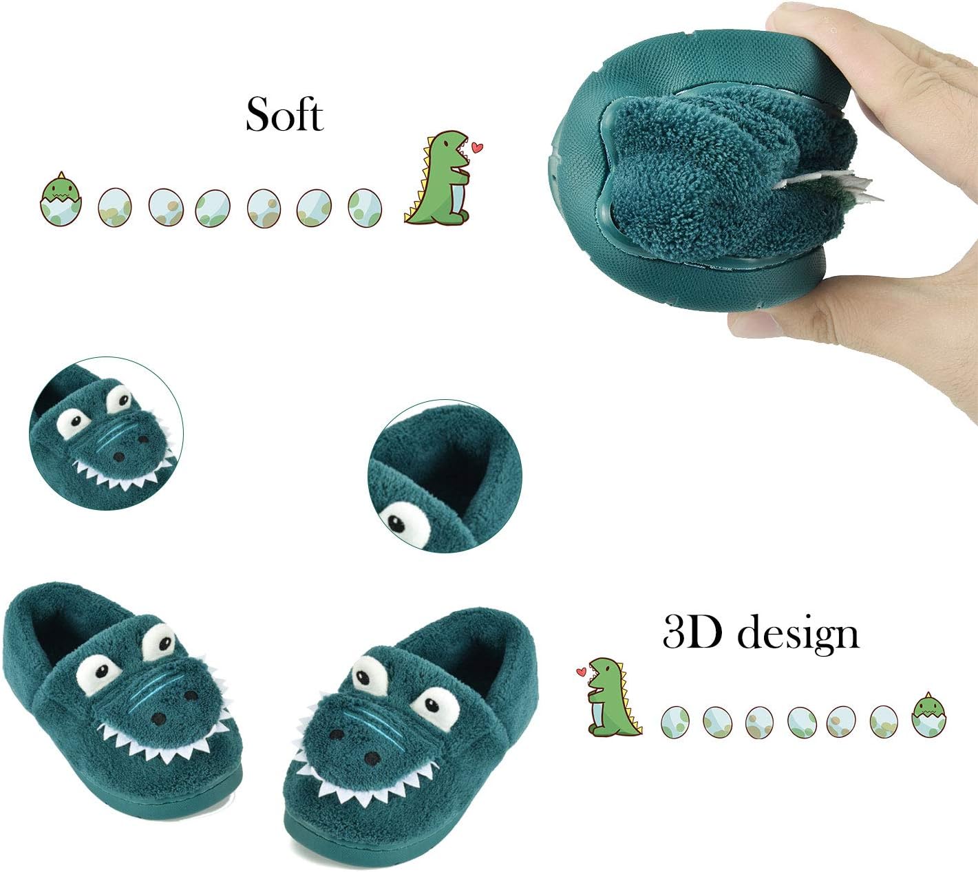 Comfortable Dinosaur Slippers for Boys Girls
