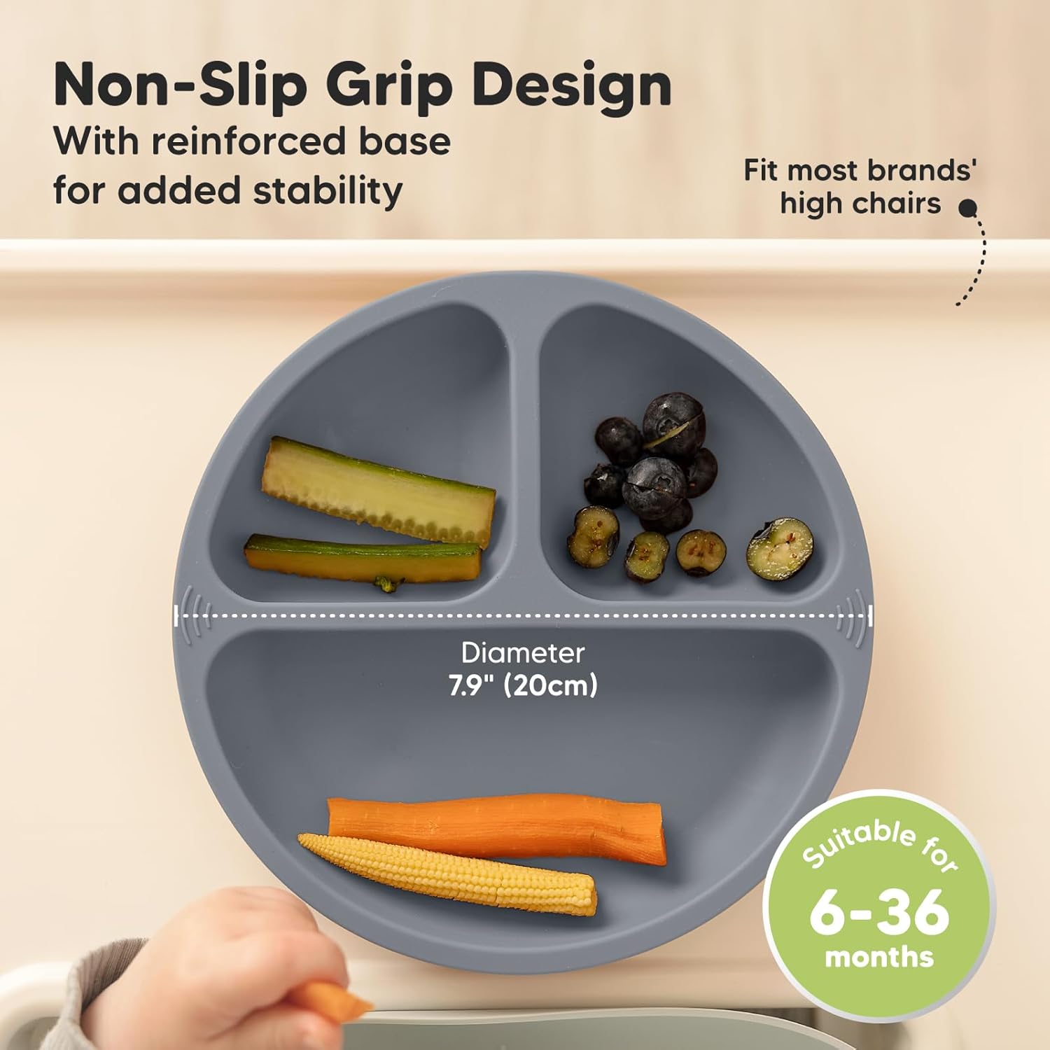 KeaBabies 4-Pack Silicone Baby Utensils Set and Suction Plates