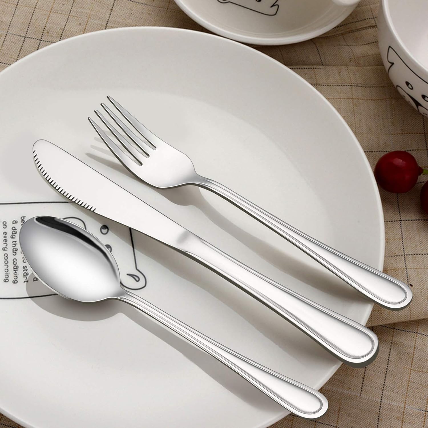 LIANYU 15-Piece Kids Silverware Set for Toddlers