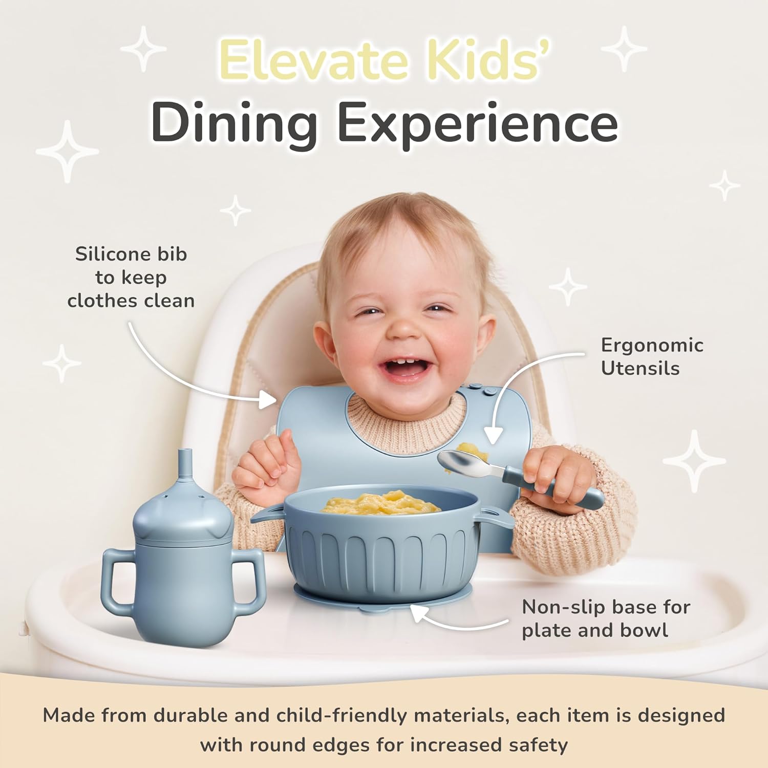 BPA-Free Silicone Baby Feeding Set - Complete for Weaning