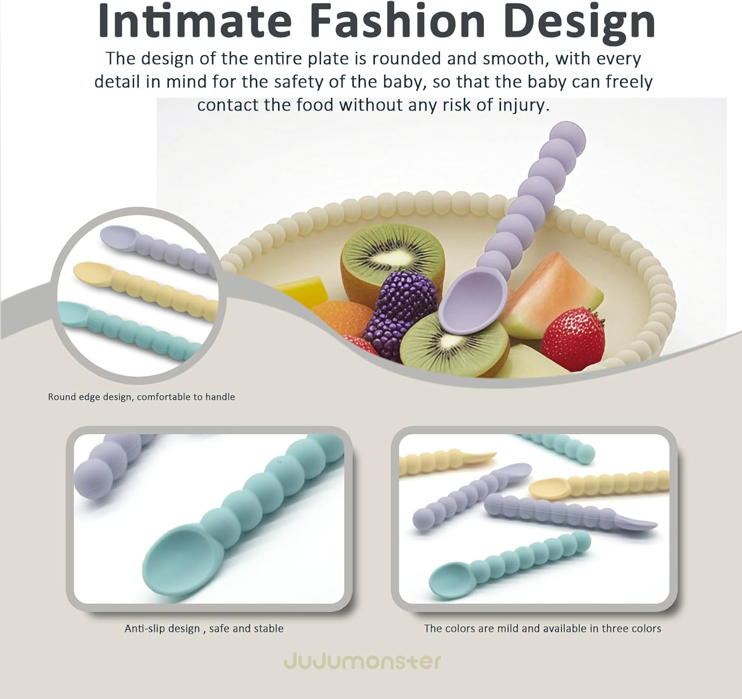 JUJUMONSTER Pearl Spoon BPA-Free Ergonomic for Babies