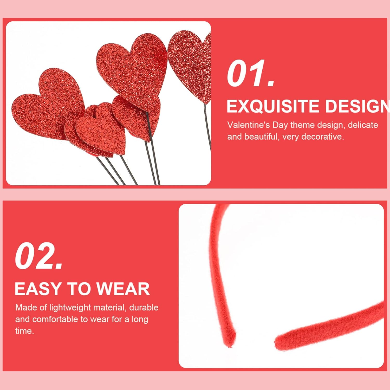 Valentines Day Heart Headband