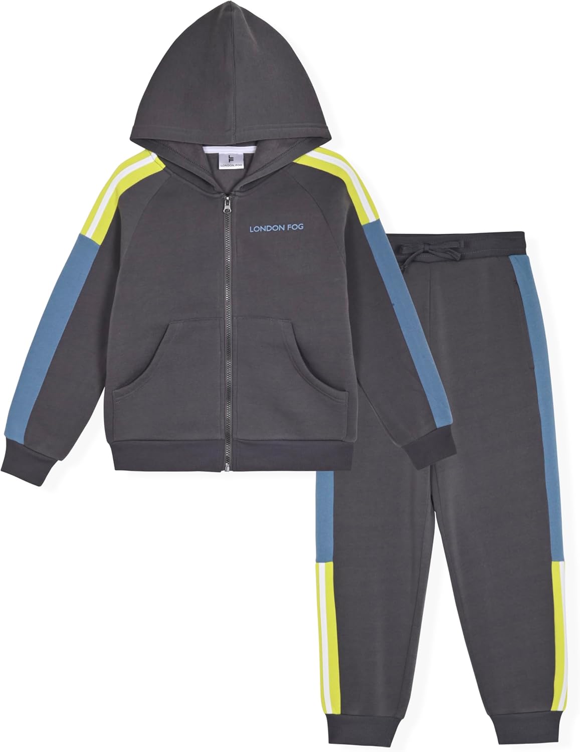 Stylish Boys Fleece Sweatsuit Hoodie and Pants Set by London Fog