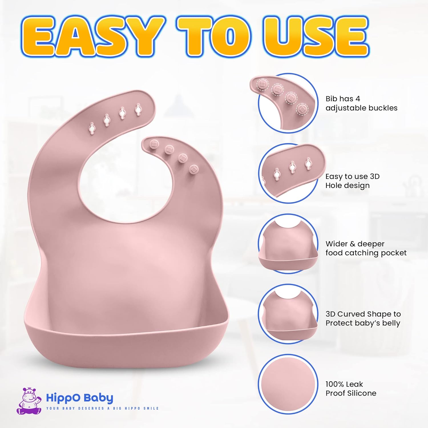 HippoBaby - Mealtime Made Manageable 10-Piece silicone feeding set for Baby Toddler