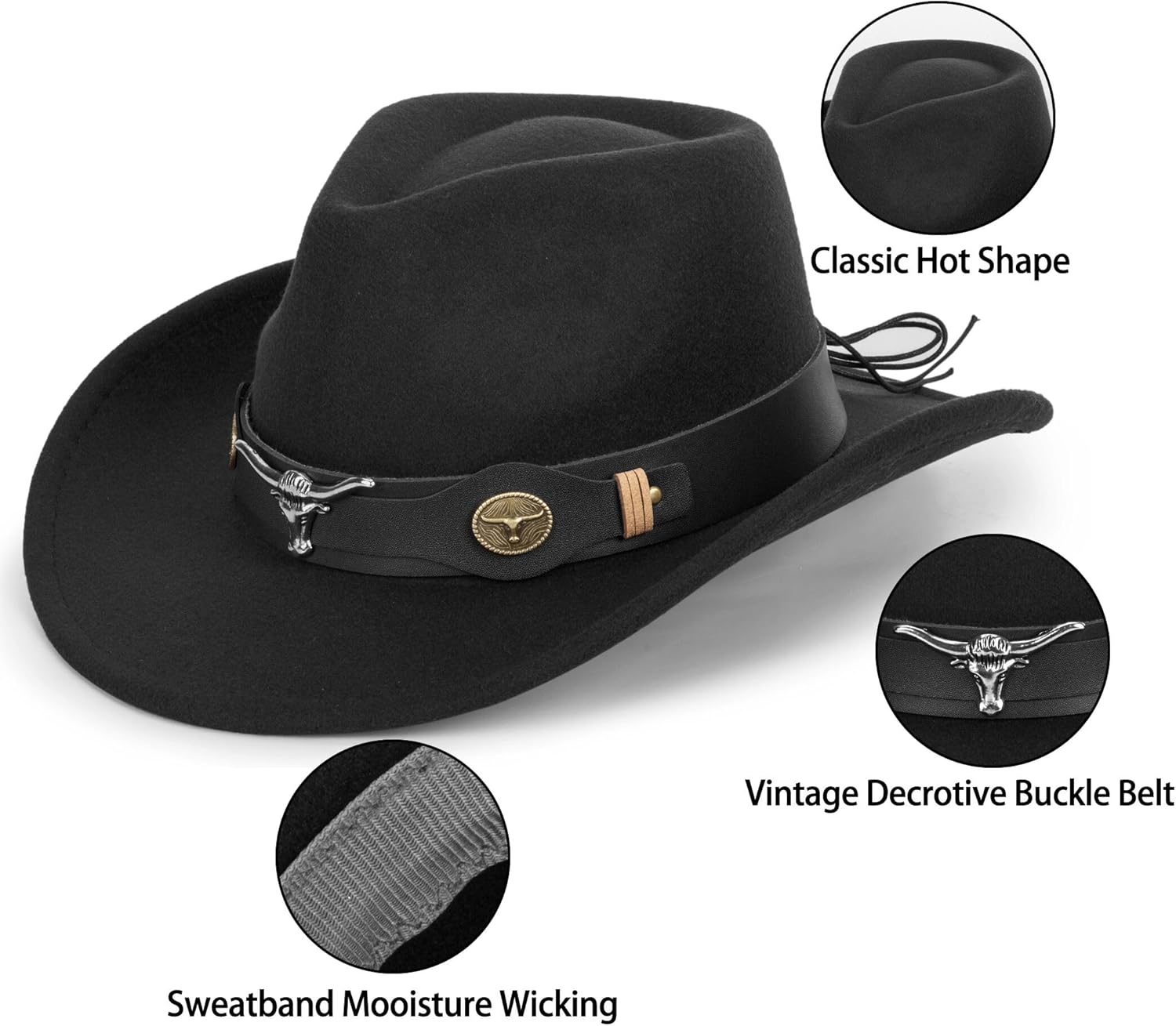 Classic Felt Cowboy Hat