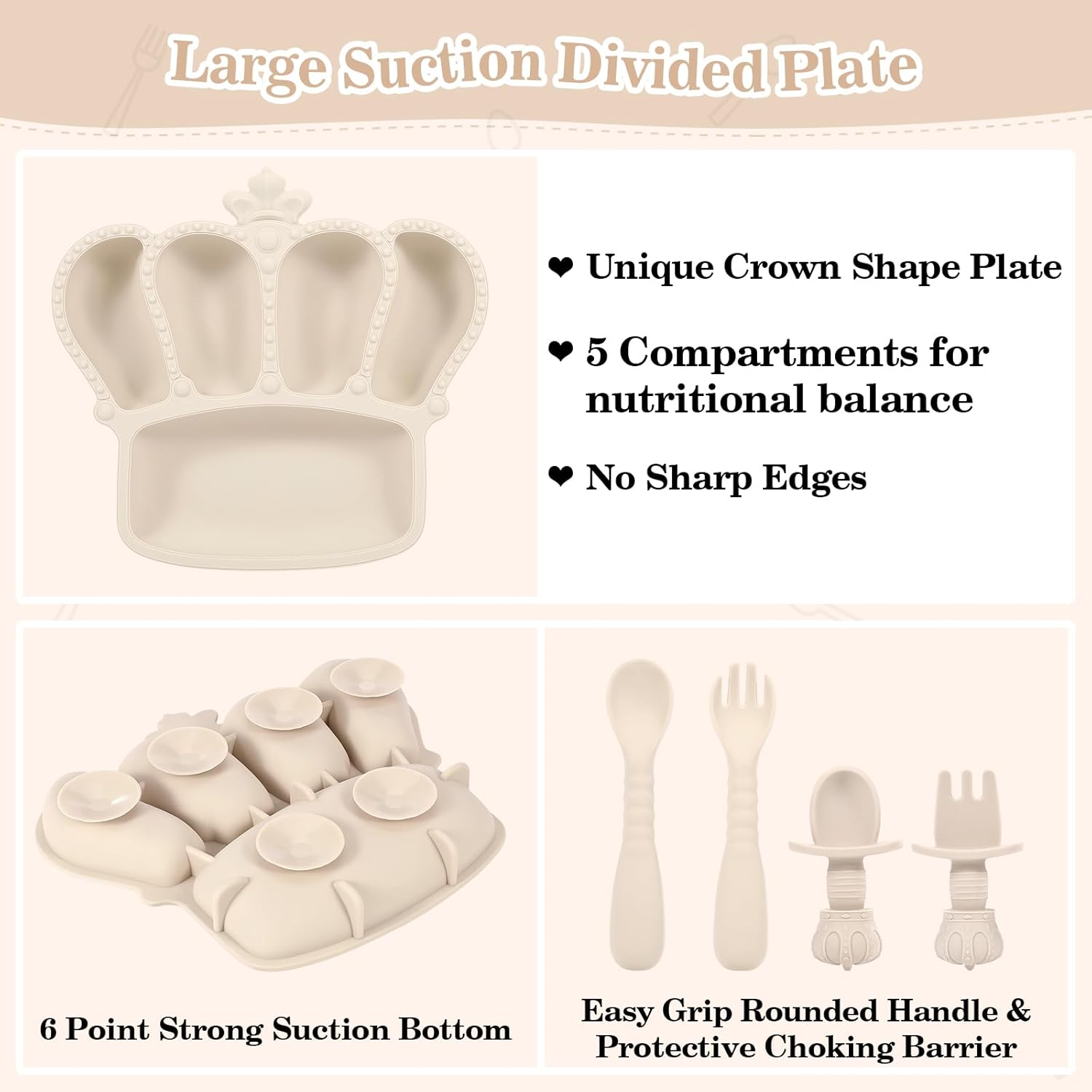 10PCS SILICONE BABY FEEDING SETcount near 10