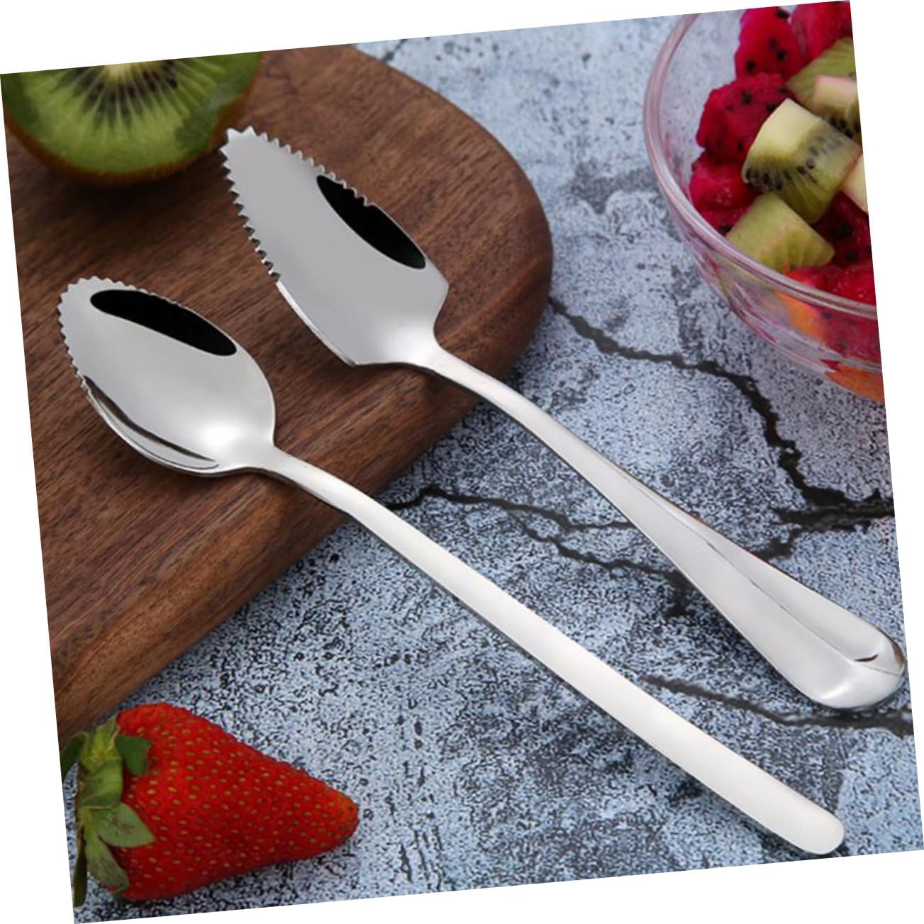 CIMAXIC 6-Piece Steel Fruit Puree Training Spoons