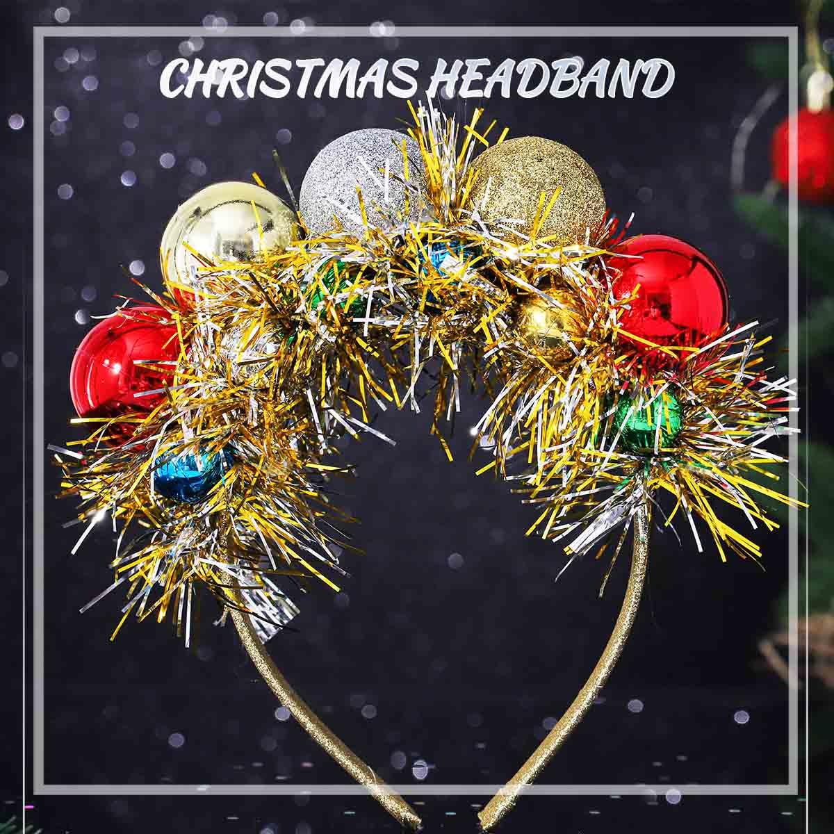 festive gold disco headband for women