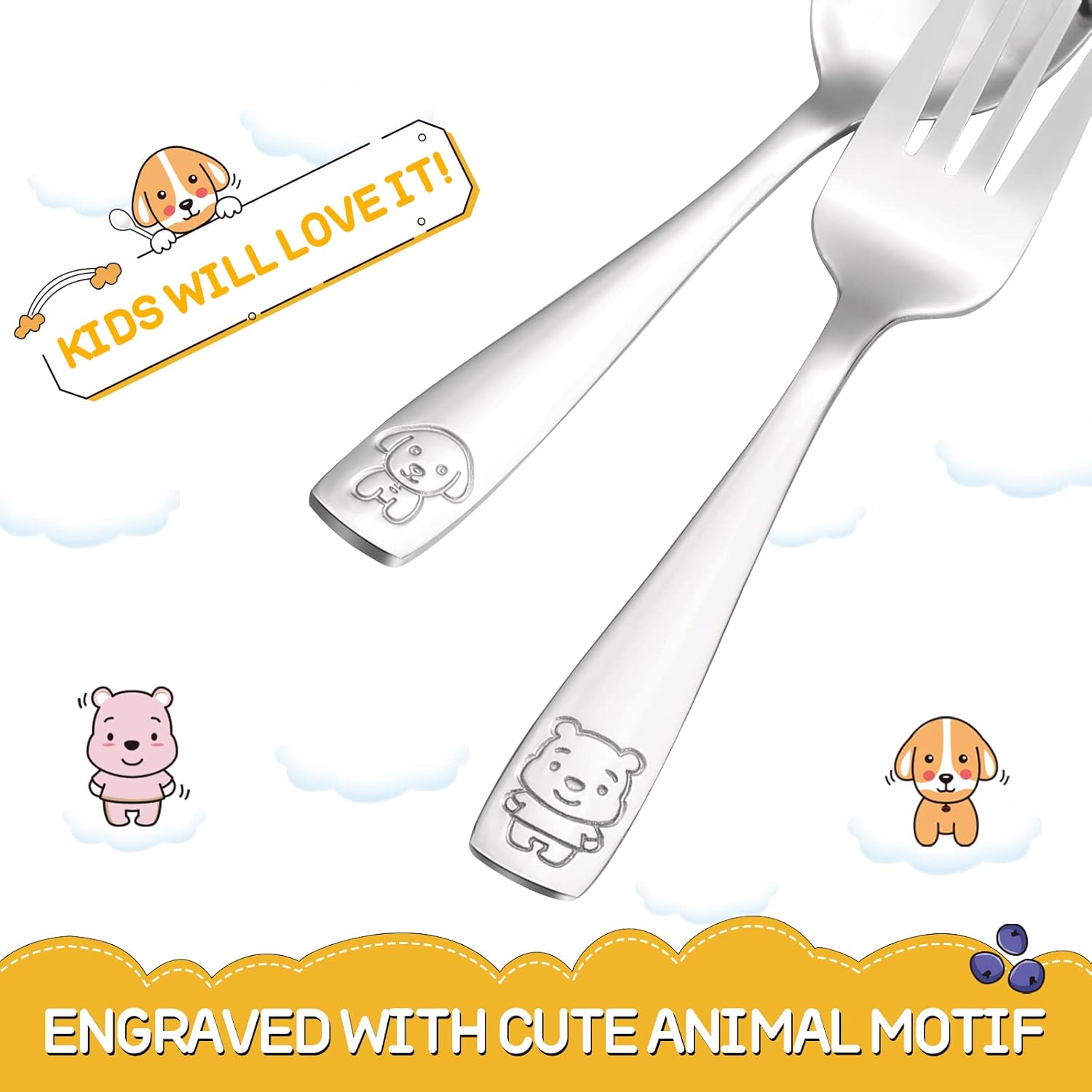 VITEVER Kids Safe Stainless Steel Cutlery Set