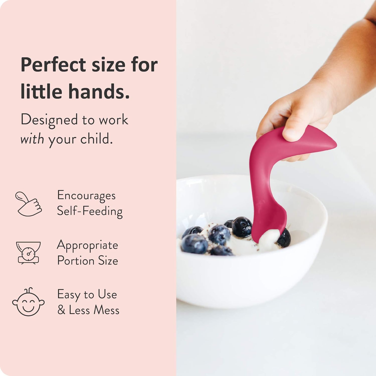 Right-Handed Curved Baby Spoon Ergonomic Design for Independent Feeding