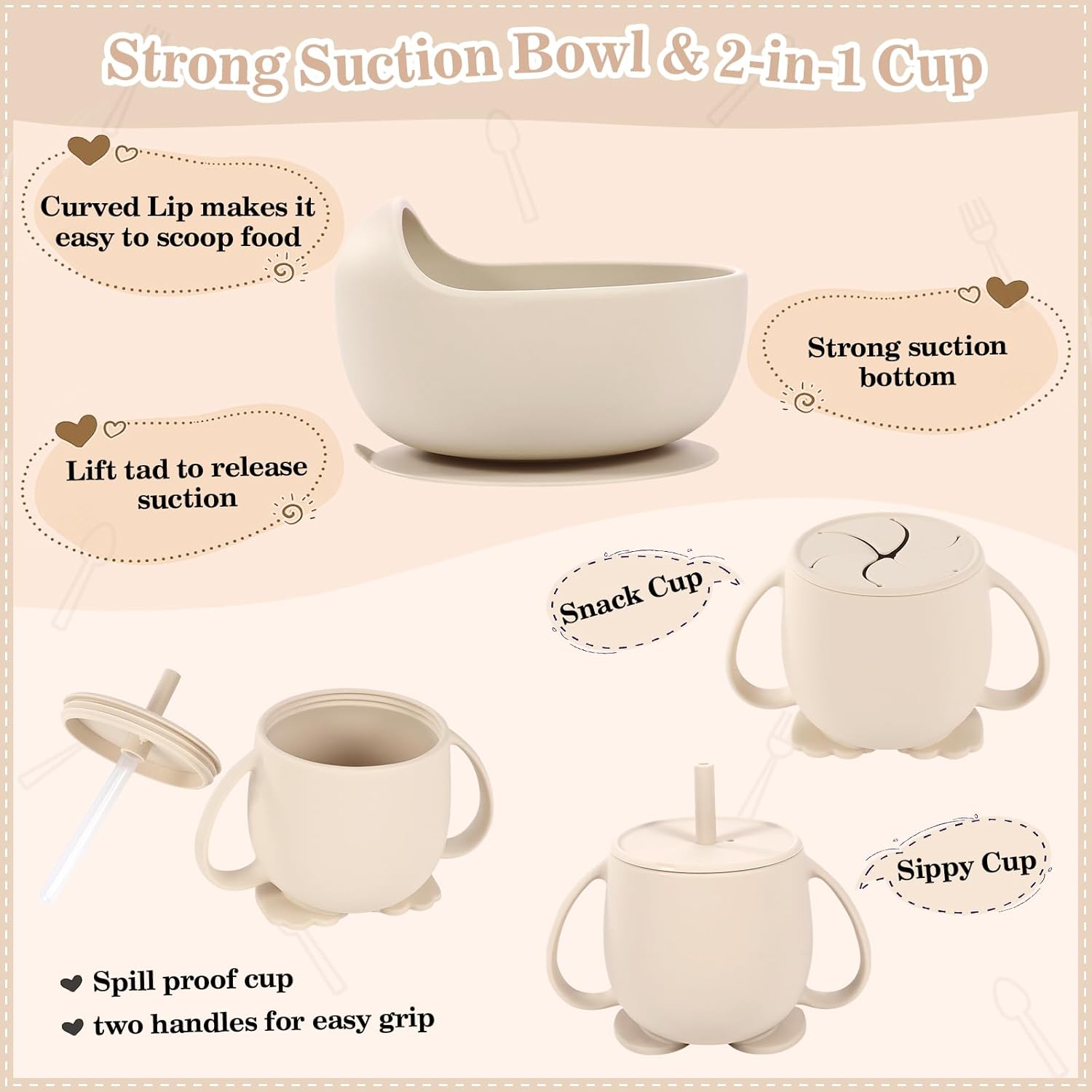 10PCS SILICONE BABY FEEDING SETcount near 10