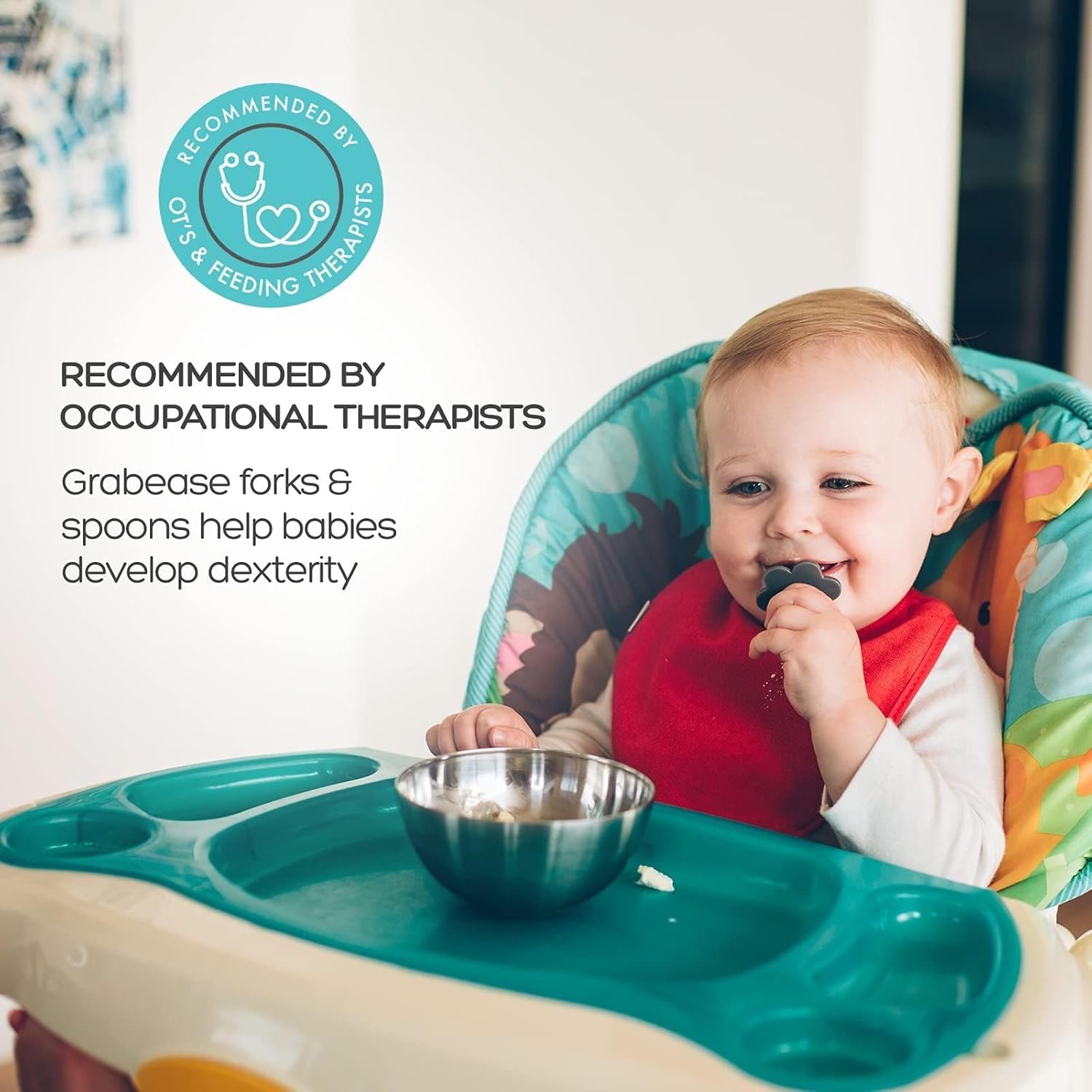 Grabease Toddler Baby Feeding Utensils Set - 1 Set for Mealtimes
