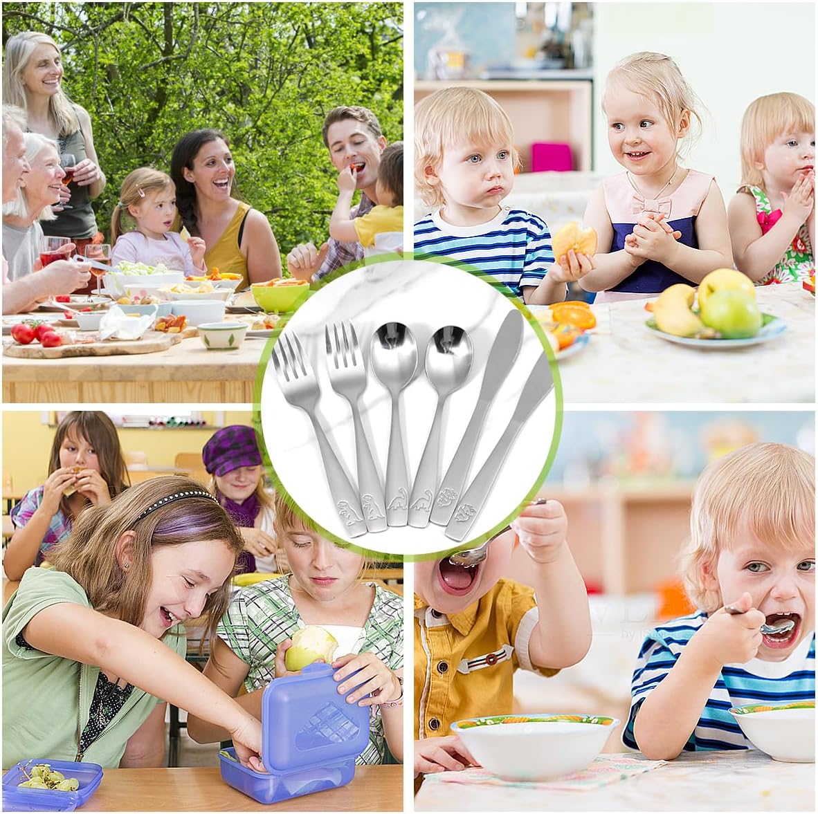 Stainless Steel Dinosaur Kids Flatware Set