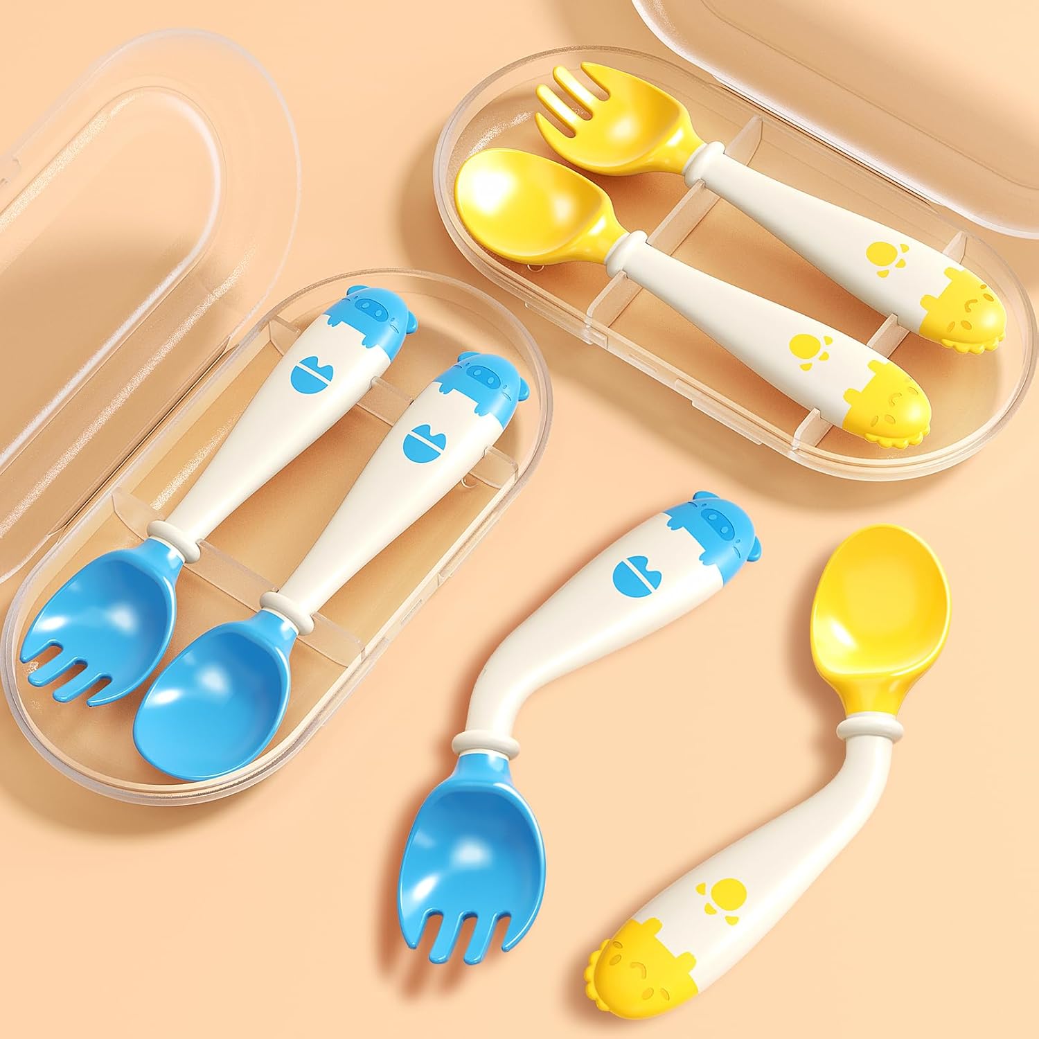 Deejoy Toddler Utensils Set with Travel Safe Case