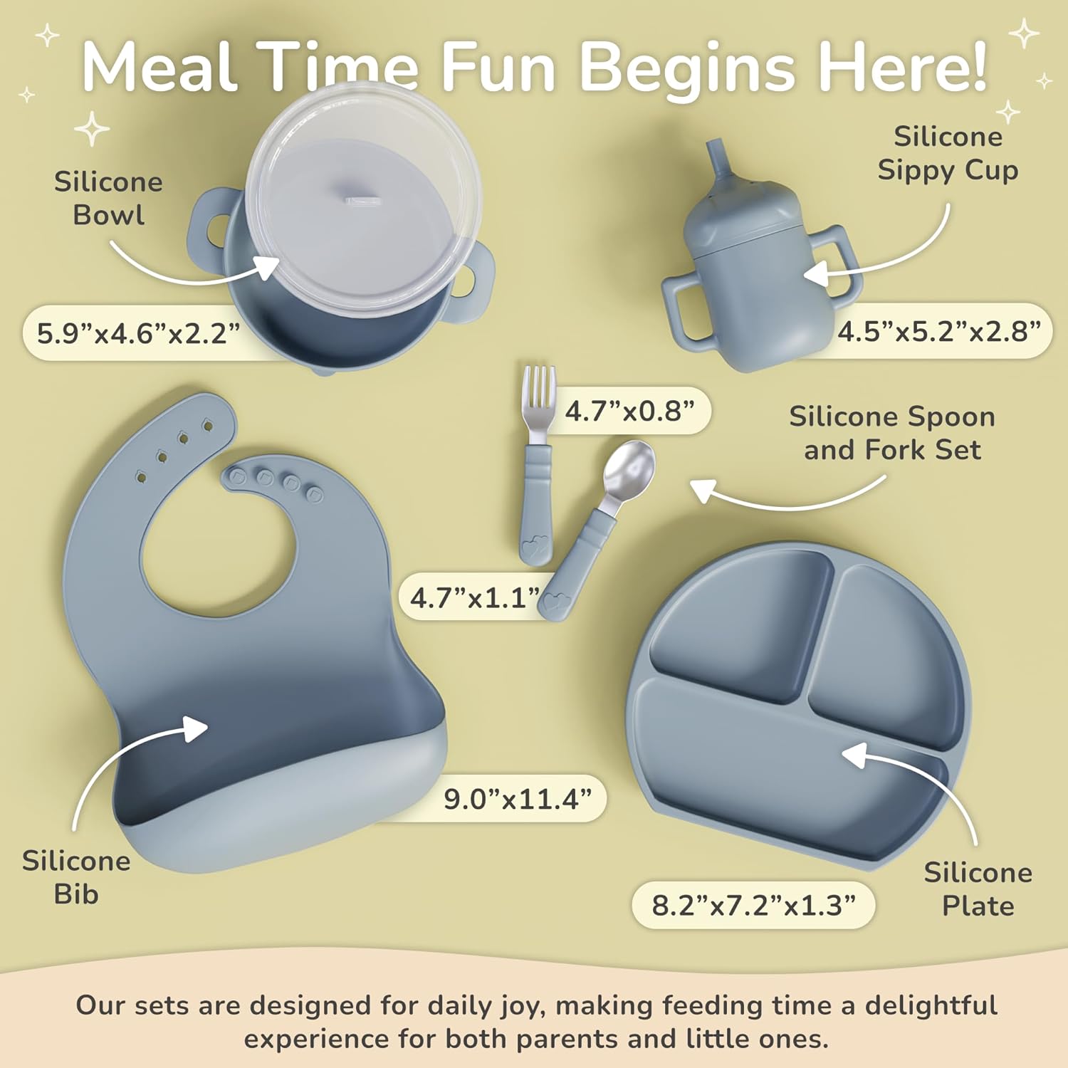 BPA-Free Silicone Baby Feeding Set - Complete for Weaning